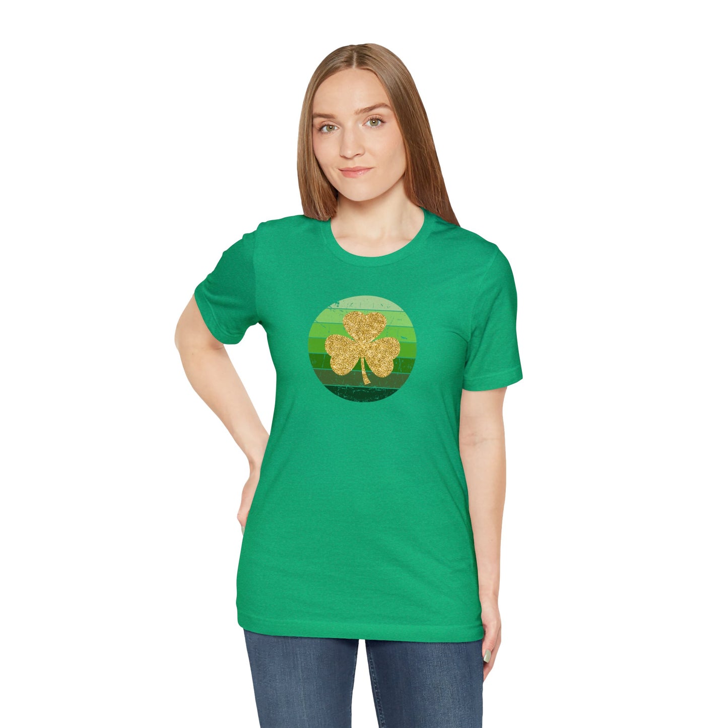 "Gold Shamrock" T-Shirt | Lucky Womens Tee for St. Patty's Day  | St. Paddy's Day Ladies Tee | Gift for Irish Lovers | St. Patricks Day Tee Shirt for Women | Women's St. Patty's Day Shirt