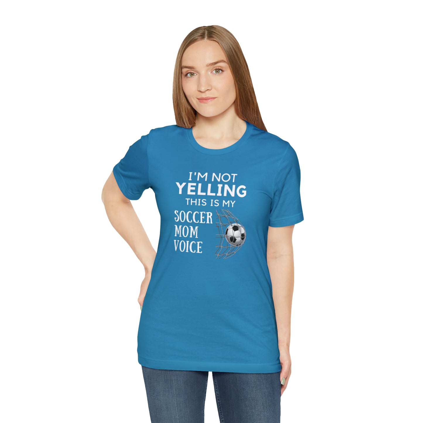 "I'm Not Yelling This is My Soccer Mom Voice" T-Shirt | Soccer Mama Shirt | Perfect Gift for Soccer Moms | Trendy Soccer Mom Apparel | Soccer Mom Tee | Soccer Mom Shirt | Mother's Day Gift Ideas for Mom | Soccer Mama Apparel