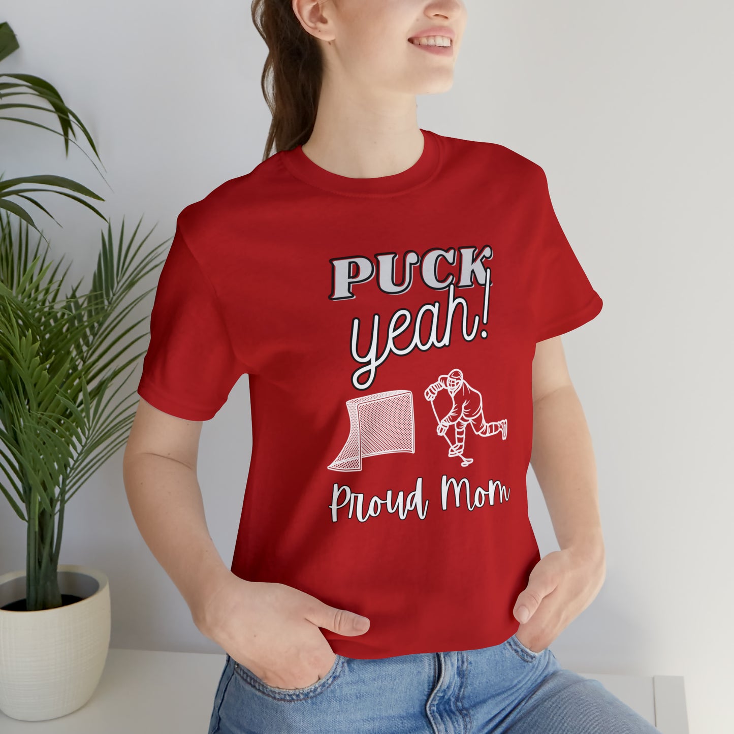 "Puck Yeah Proud Mom" T-Shirt | Hockey Mom Shirt | Perfect Gift for Hockey Moms | Cute Hockey Mama Shirt | Hockey Mom Tee | Christmas Gift Ideas for Mom | Hockey Mama Shirt | Hockey Mom Apparel