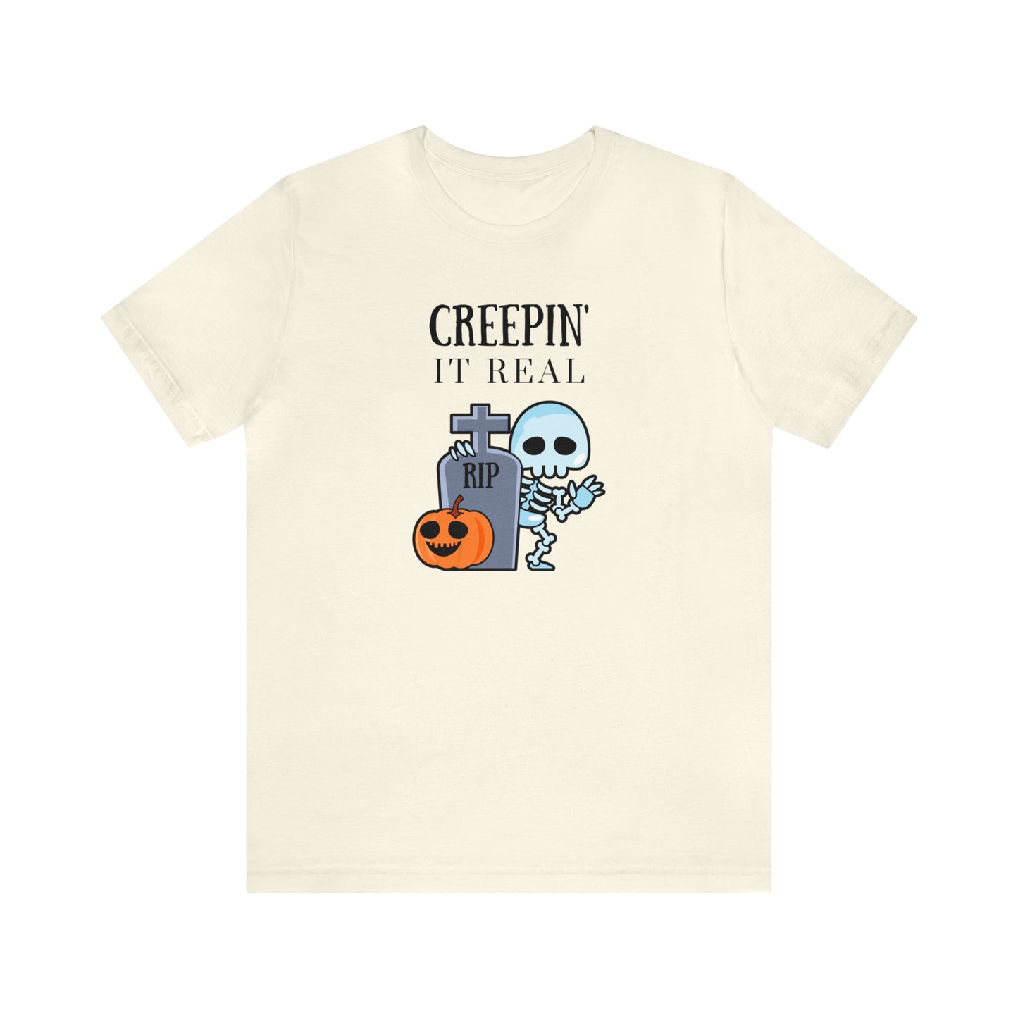 "Creepin' It Real" T-shirt | Halloween Mom Shirt | Gift Ideas for Women Who Love Halloween | Trendy Halloween Apparel | Halloween Shirts With Sayings for Moms | Cute Halloween Shirt