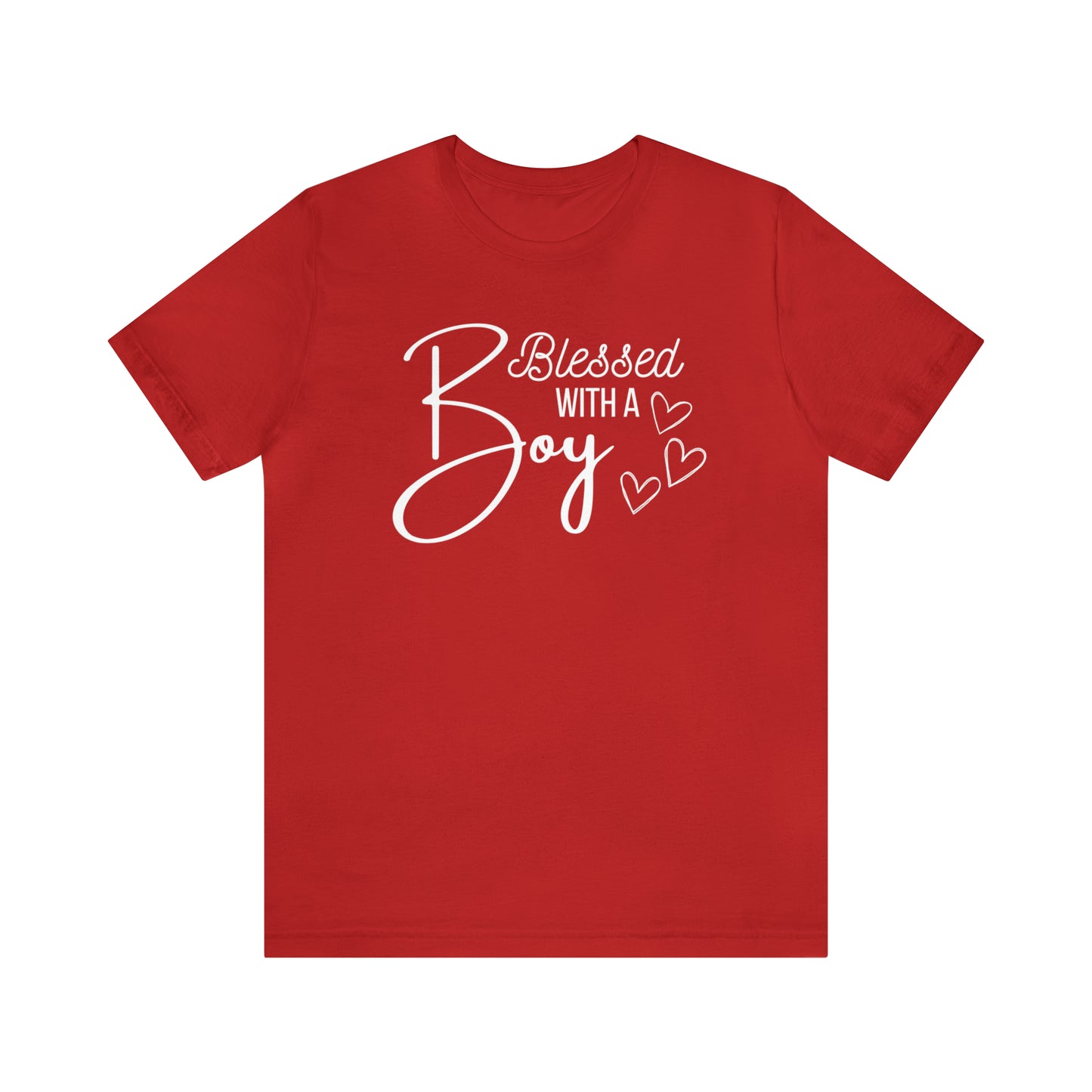 "Blessed With a Boy" T-Shirt | Perfect Gift for Moms of Boys | Cute and Trendy Mom Fashion | Mother's Day Gift Ideas | Comfortable Mom Clothing for Everyday Wear | Celebrate Your Mom Life