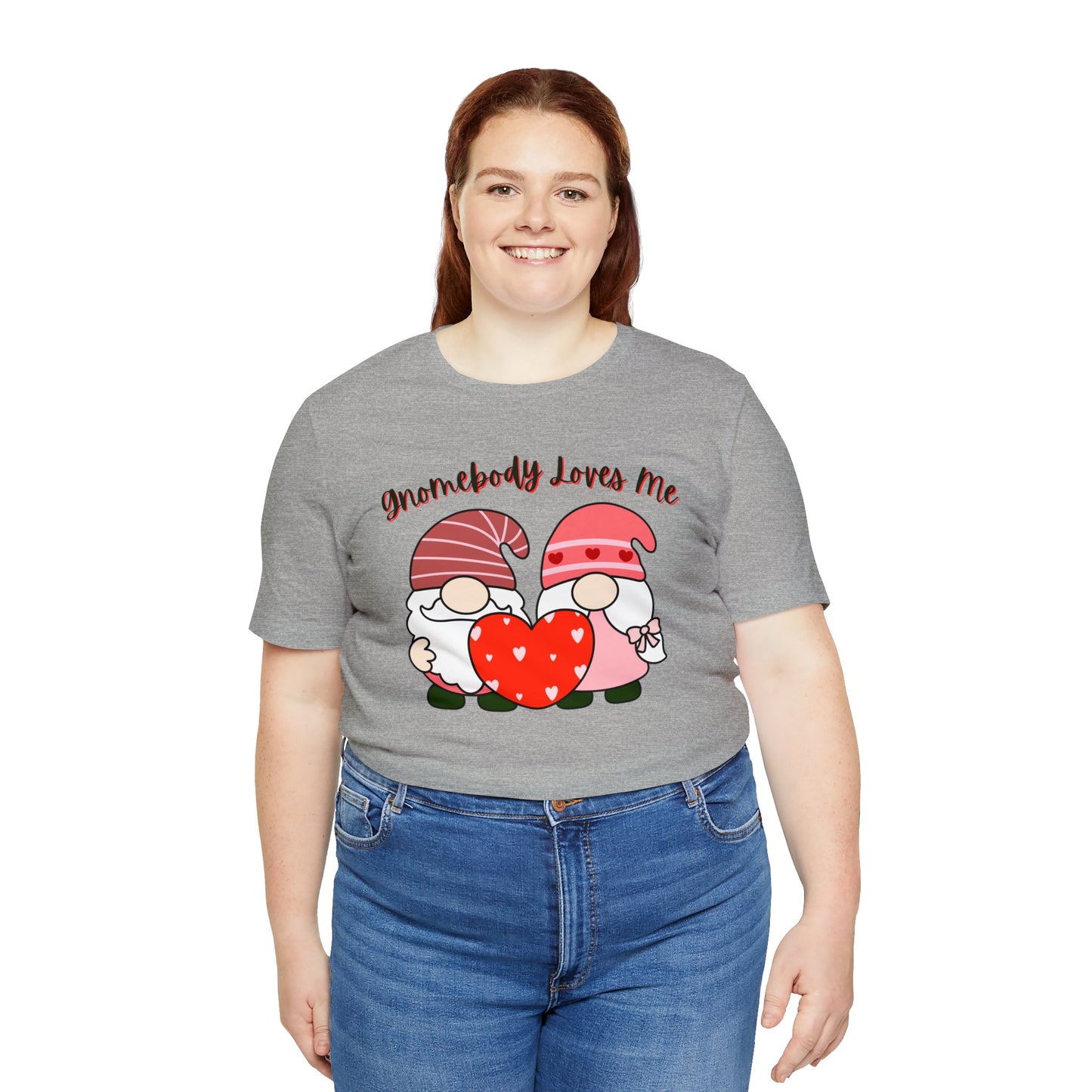 "Gnomebody Loves Me" T-Shirt | Ladies Valentine's Day Shirt | Gift for Her | Gnome Valentine's T-shirts for Women | Valentine's Day Tee for Women | Women's Tee for V Day