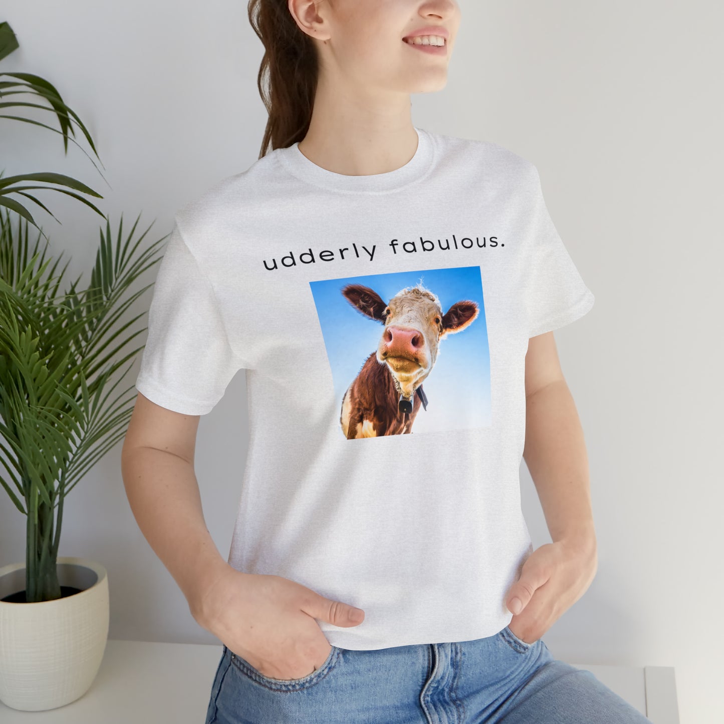 "Udderly Fabulous" T-Shirt | Gift for Her | Sarcasm Shirt | Birthday Gifts for Women | Funny Cow Shirt | Sarcastic Mom Shirt | Funny Shirt for Women | Ladies Shirts | Funny Shirt for Friends | Trendy Womens Shirts