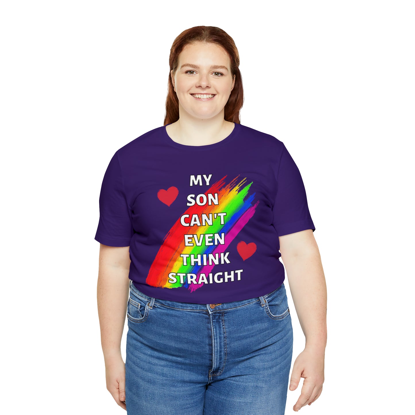 "My Son Can't Even Think Straight" T-Shirt | Support Your Child's Identity | Trendy LGBTQ+ Mom Shirt | Unique Mom Tee | Pride Month Gift Ideas | Comfortable Mom Clothing for Everyday Wear | Pride Mom Tee | LGBTQ+ Mom Birthday Gift