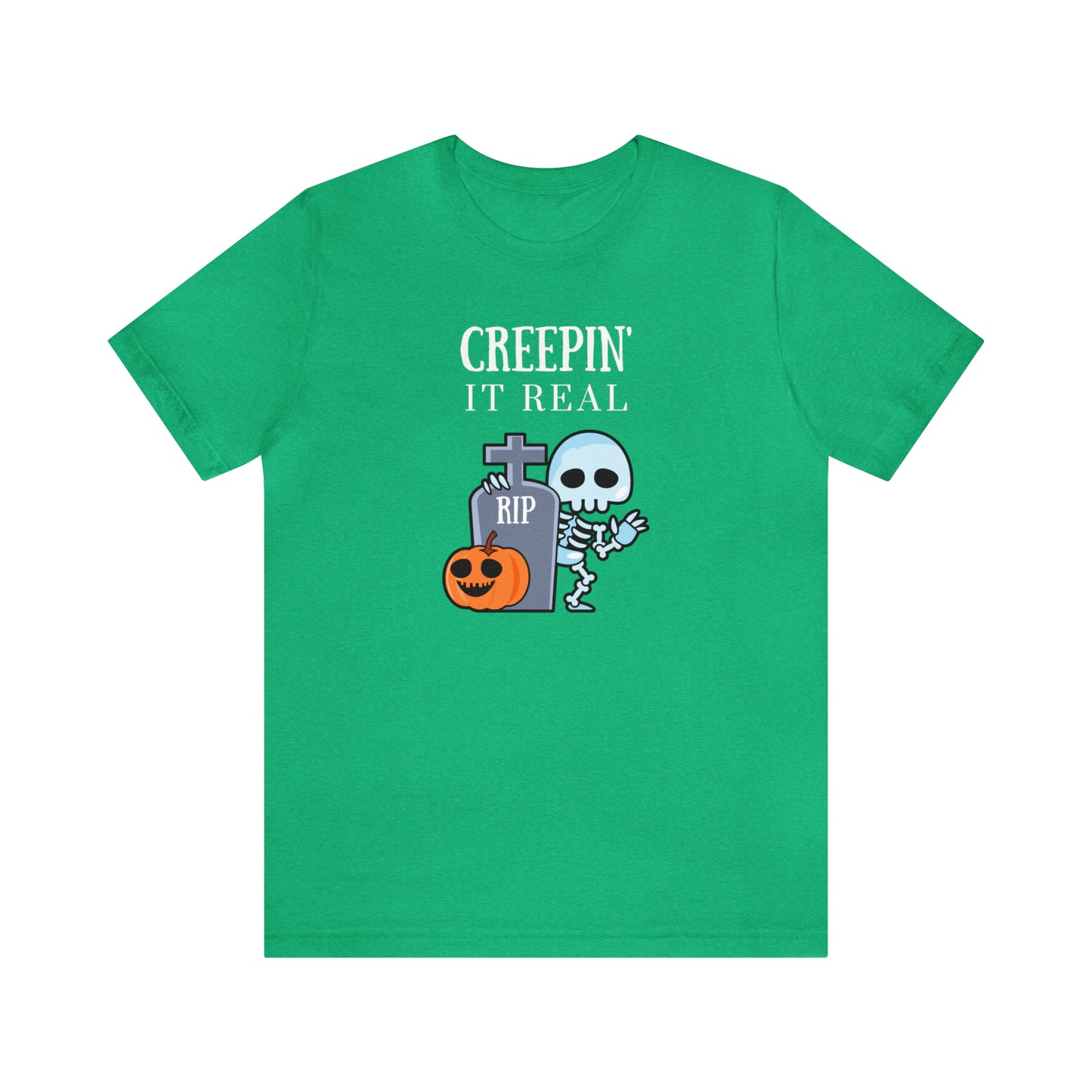 "Creepin' It Real" T-shirt | Halloween Mom Shirt | Gift Ideas for Women Who Love Halloween | Trendy Halloween Apparel | Halloween Shirts With Sayings for Moms | Cute Halloween Shirt