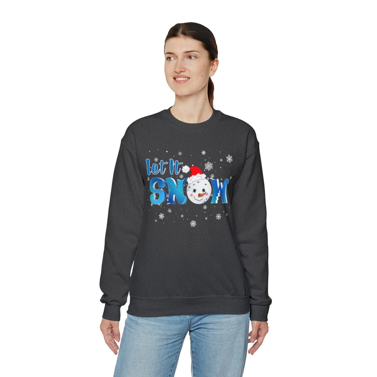 "Let It Snow" Sweatshirt | Festive Sweatshirt for Women | Ladies Christmas Sweatshirt | Womens Christmas Sweater | Womens Winter Graphic Sweatshirt | Snow Sweatshirt for Moms