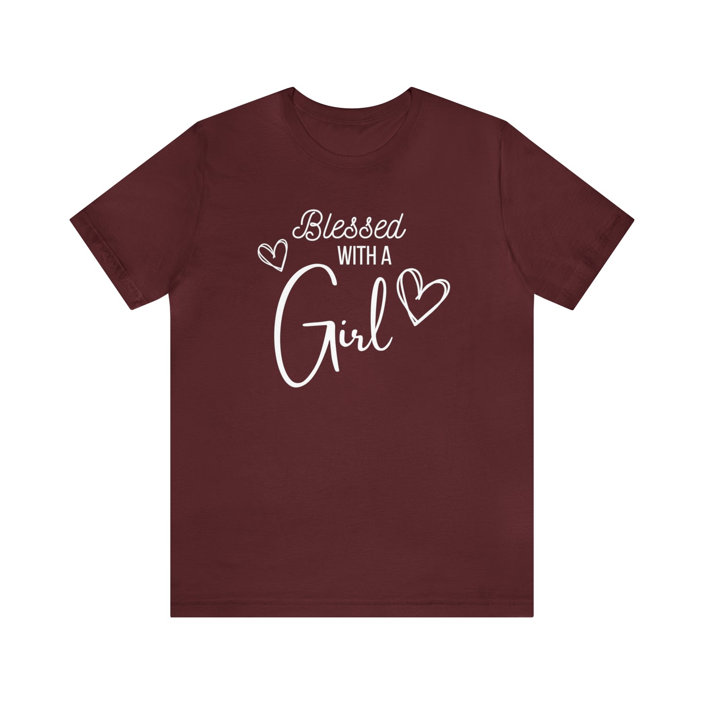 "Blessed With a Girl" T-Shirt | Ideal Gift for Moms of Daughters | Stylish and Trendy Mom Fashion | Mother's Day Gift Ideas | Comfortable Mom Clothing for Everyday Wear | Celebrate Your Supermom Status