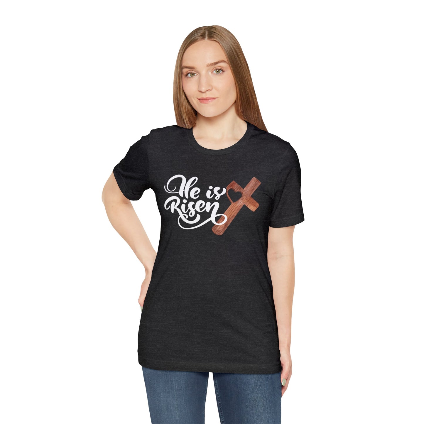 "He is Risen" T-Shirt | Religious Easter Shirt for Women | Easter Tee Shirt for Women with Meaning | Gift for Her | Religious Easter Apparel for Women | Women's Easter Tee Shirt