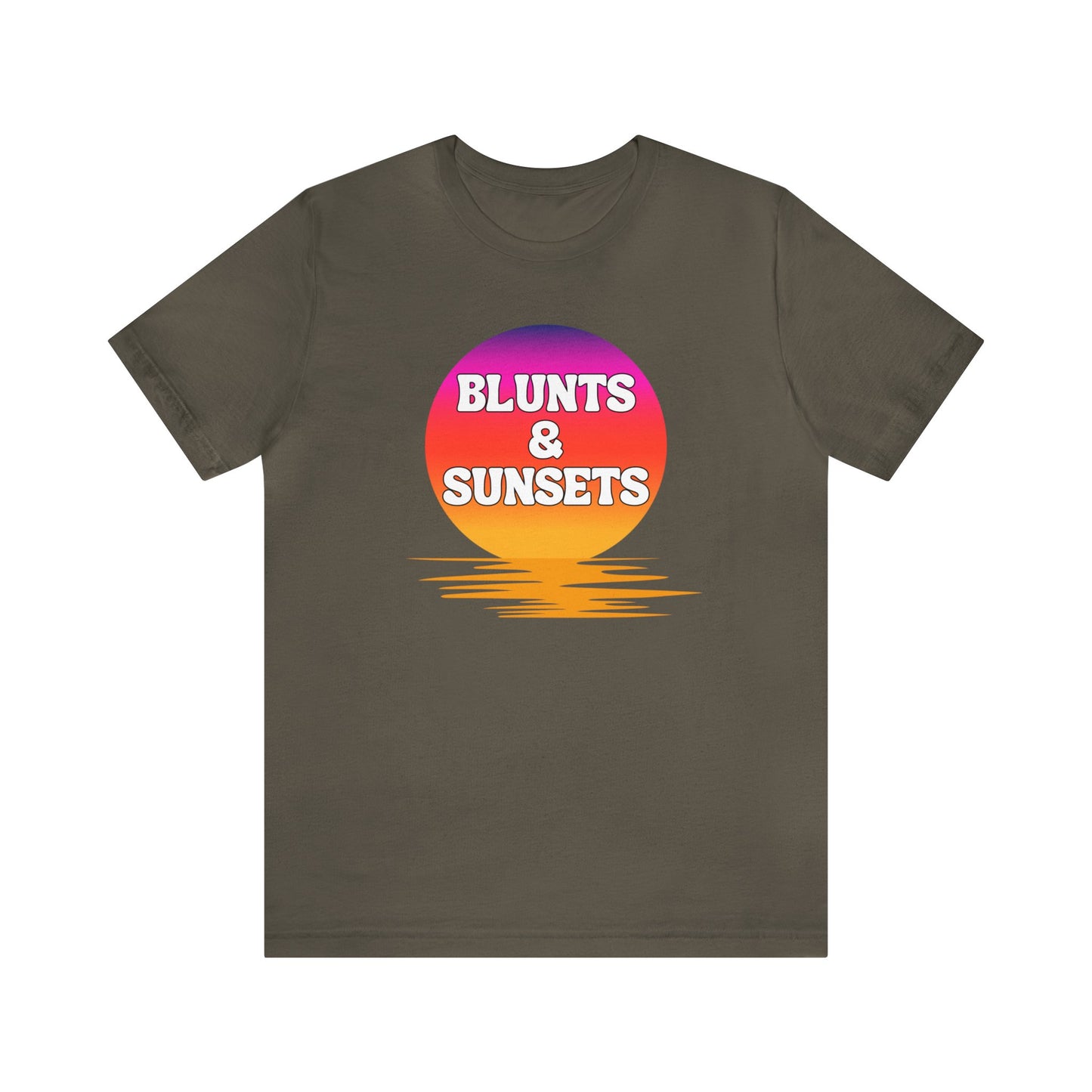 "Blunts & Sunsets" T-Shirt | Funny Ladies Shirt | Gifts for Her | Women's Smoke & Chill Shirt | Carefree Shirt for Women | Birthday Gift Ideas for Women | Humorous Women's Tee Shirts | Trendy Women's Apparel | Sunset Shirt for Women