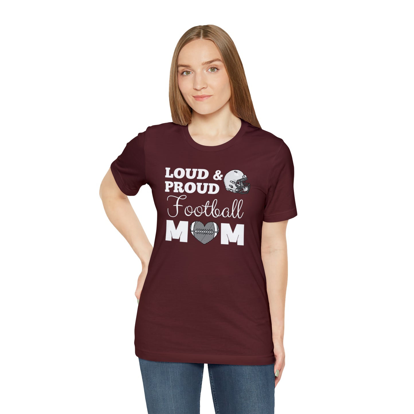 "Loud & Proud Football Mom" T-Shirt | Perfect Gift for Sports Moms | Cute and Trendy Mom Fashion | Unique Mom Tee | Mother's Day Gift Ideas | Football Mom Shirt | Comfortable Mom Clothing for Game Day | Cute Football Mom Shirt