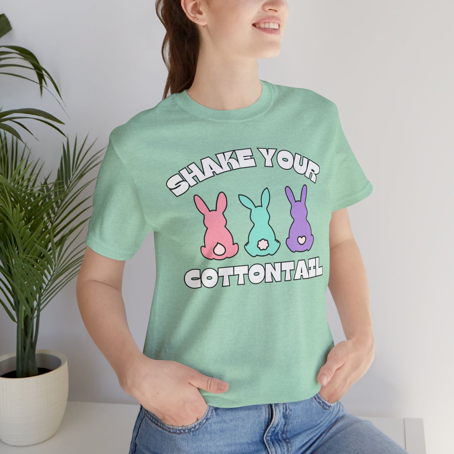 "Shake Your Cottontail" T-Shirt | Cute Cottontail Shirt | Funny Easter Clothing | Humor Easter T Shirt | Easter Bunny Shirt | Easter Gift for Her | Funny Easter Bunny T Shirt