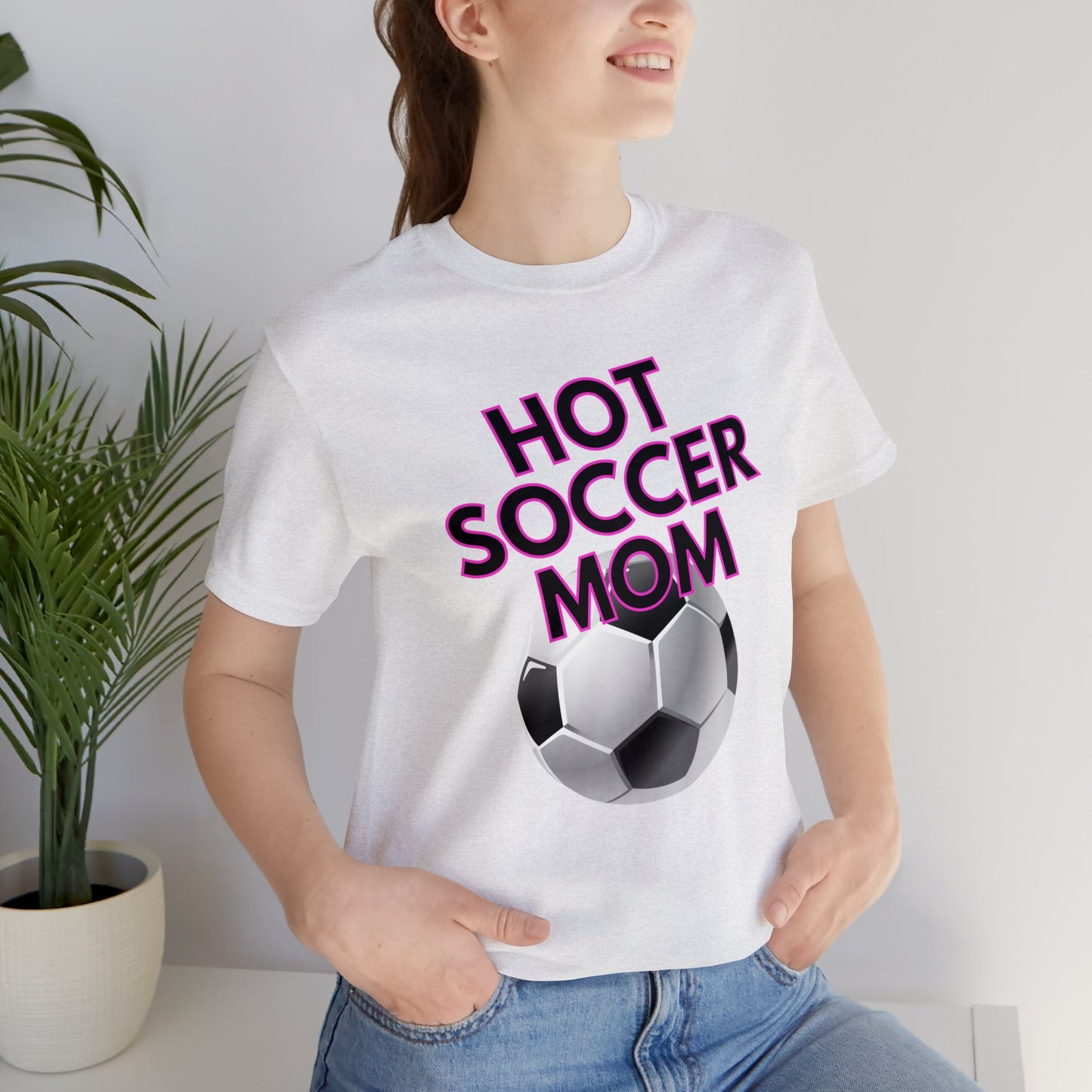 "Hot Soccer Mom" T-Shirt | Perfect Gift for Soccer Moms | Trendy Soccer Mom Apparel | Soccer Mom Tee | Soccer Mom Shirt | Mother's Day Gift Ideas for Mom | Comfortable Mom Clothing for Game Day | Soccer Mama Shirt