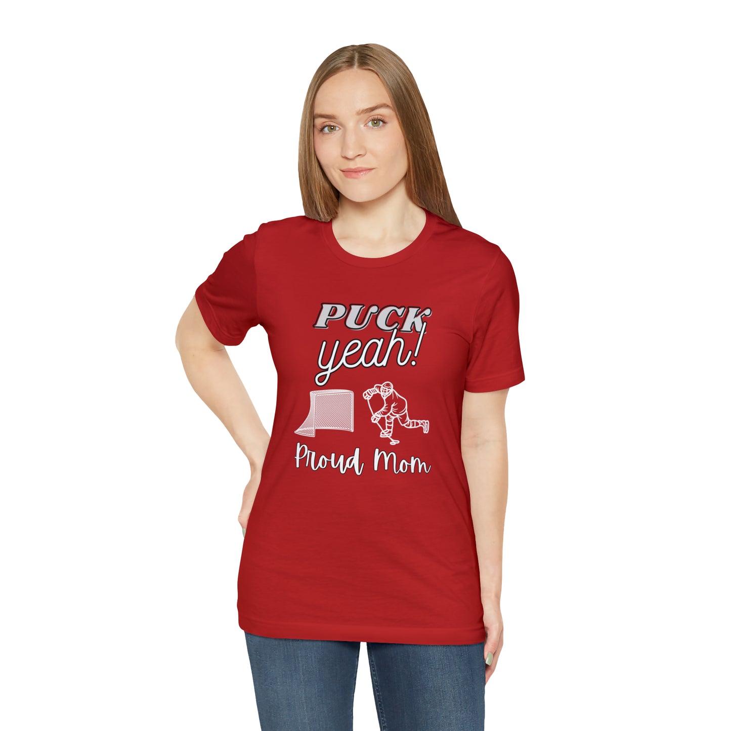 "Puck Yeah Proud Mom" T-Shirt | Hockey Mom Shirt | Perfect Gift for Hockey Moms | Cute Hockey Mama Shirt | Hockey Mom Tee | Christmas Gift Ideas for Mom | Hockey Mama Shirt | Hockey Mom Apparel