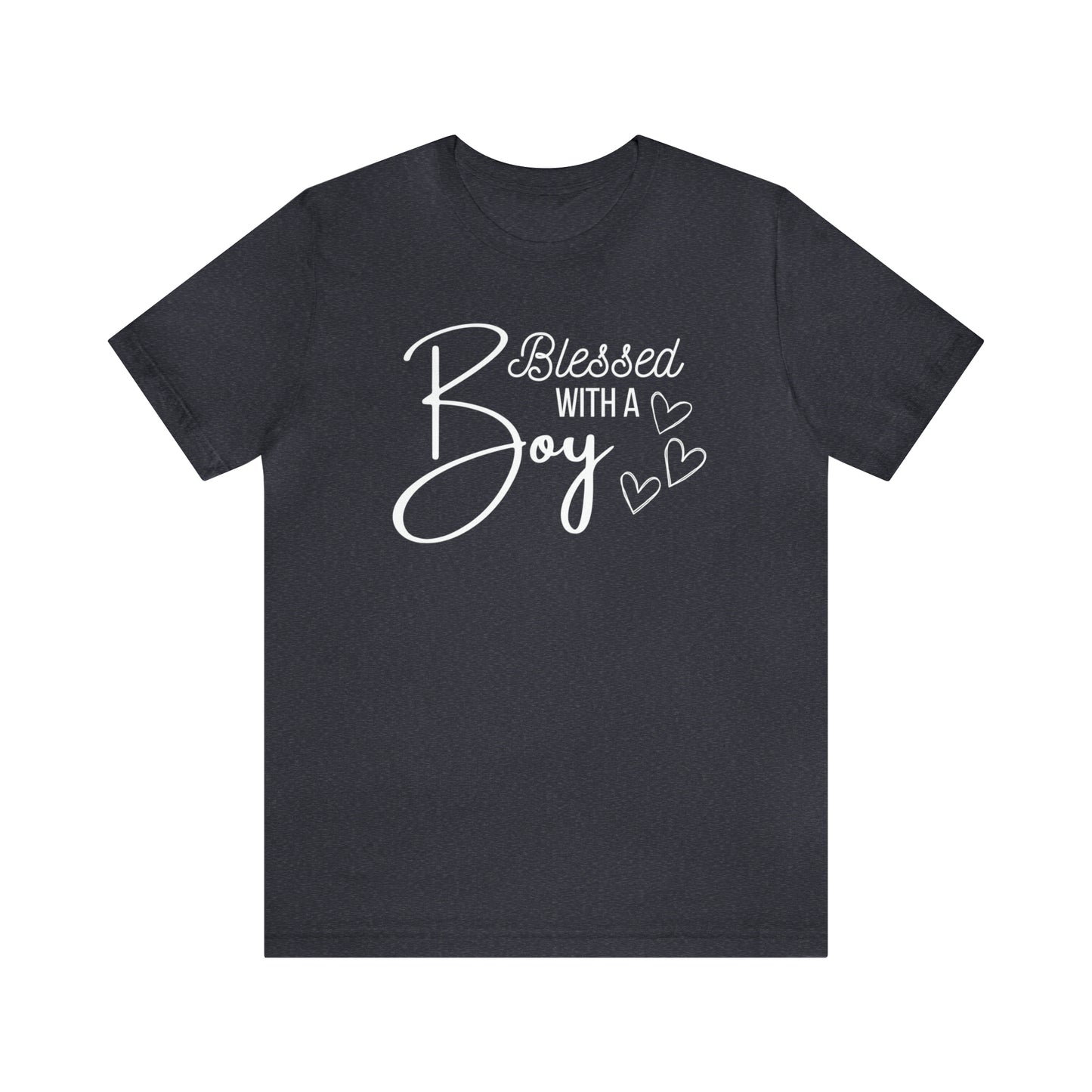 "Blessed With a Boy" T-Shirt | Perfect Gift for Moms of Boys | Cute and Trendy Mom Fashion | Mother's Day Gift Ideas | Comfortable Mom Clothing for Everyday Wear | Celebrate Your Mom Life