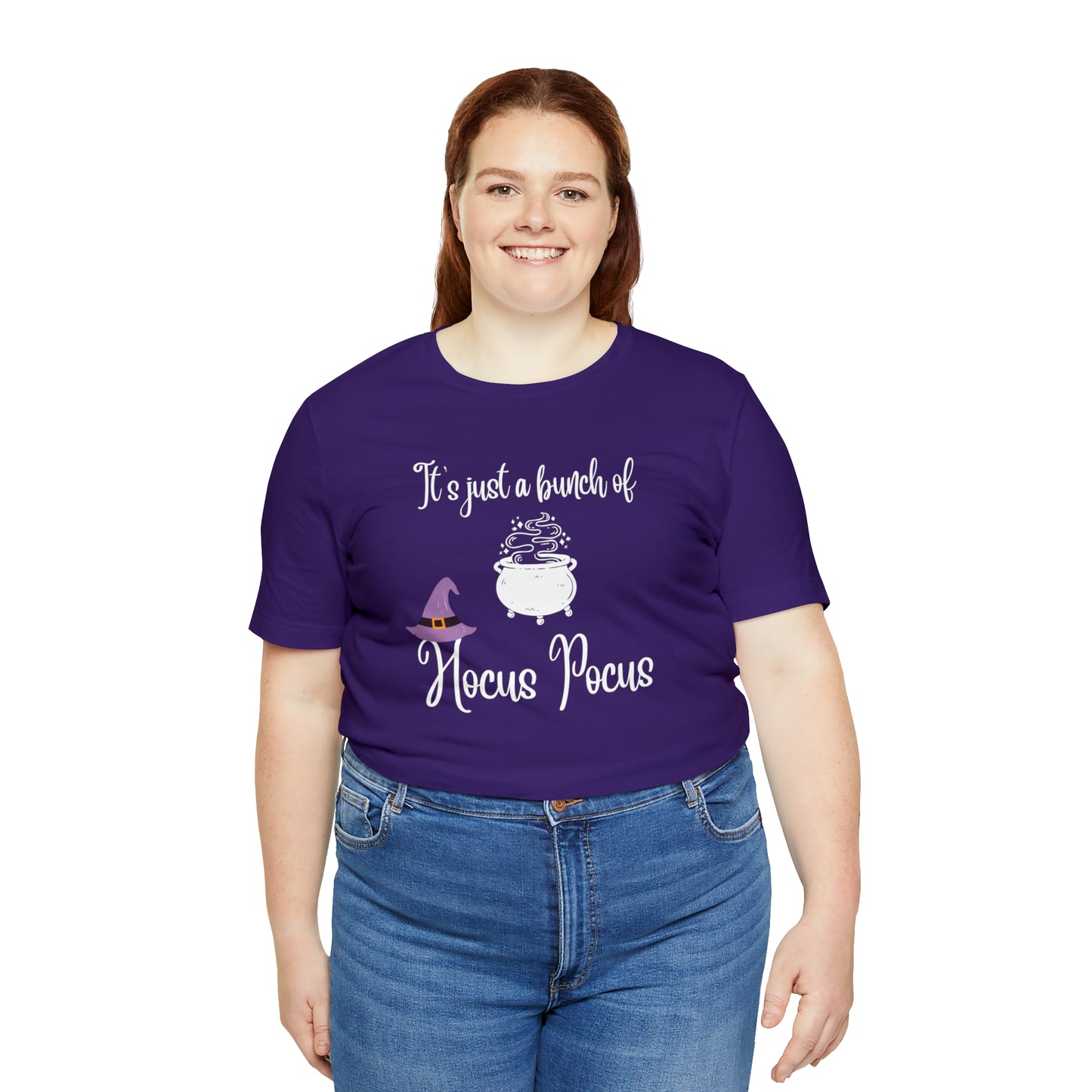 "It's Just a Bunch of Hocus Pocus" T-shirt | Perfect Gift for Women Who Love Halloween | Comfortable and Trendy Halloween Apparel | Halloween Shirts With Sayings for Moms