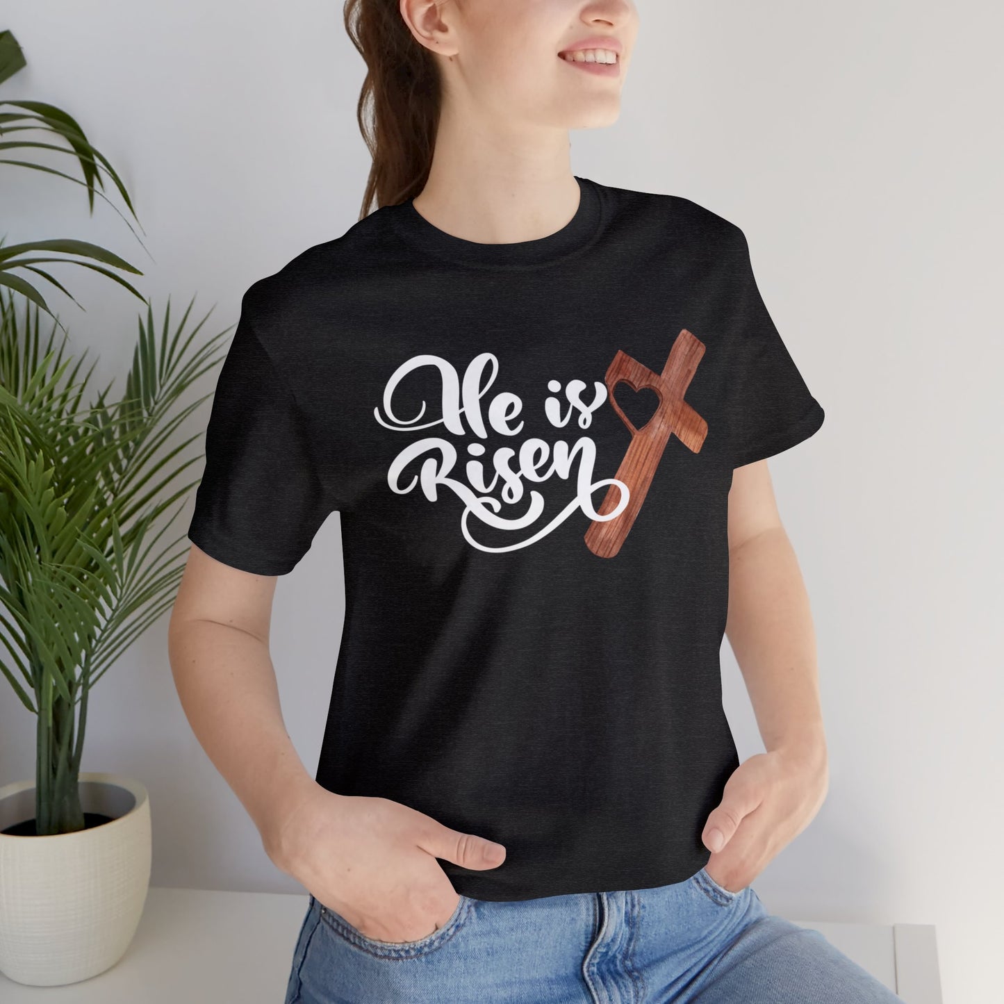 "He is Risen" T-Shirt | Religious Easter Shirt for Women | Easter Tee Shirt for Women with Meaning | Gift for Her | Religious Easter Apparel for Women | Women's Easter Tee Shirt