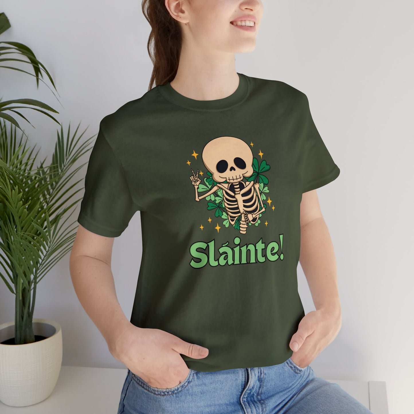 "Sláinte" T-Shirt | St. Patty's Day Tee Shirt for Women | Ladies Tee for St. Patrick's Day | Womens Tee for St. Patty's Day | Gift for Her | Women's St. Patty's Day Shirt