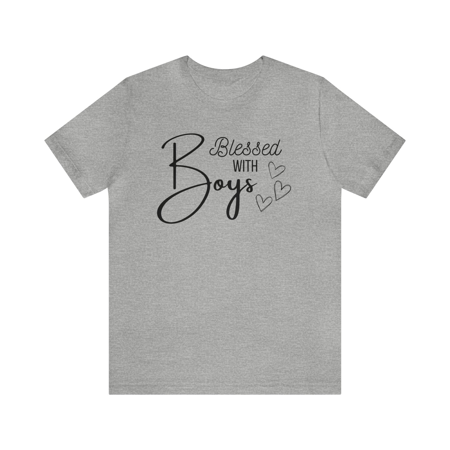 "Blessed With Boys" T-Shirt | Perfect Gift for Moms of Boys | Cute and Trendy Mom Fashion | Unique Mom Tee | Mother's Day Gift Ideas | Comfortable Mom Clothing for Everyday Wear | Celebrate Your Supermom Status with Style