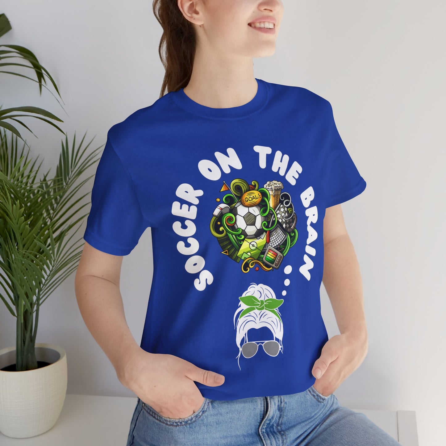 "Soccer on the Brain" T-Shirt | Soccer Mom Shirt for Game Day | Trendy Soccer Mama Tee | Soccer Graphic Tee Shirt | Christmas Gift Ideas for Moms | Soccer Mom Apparel