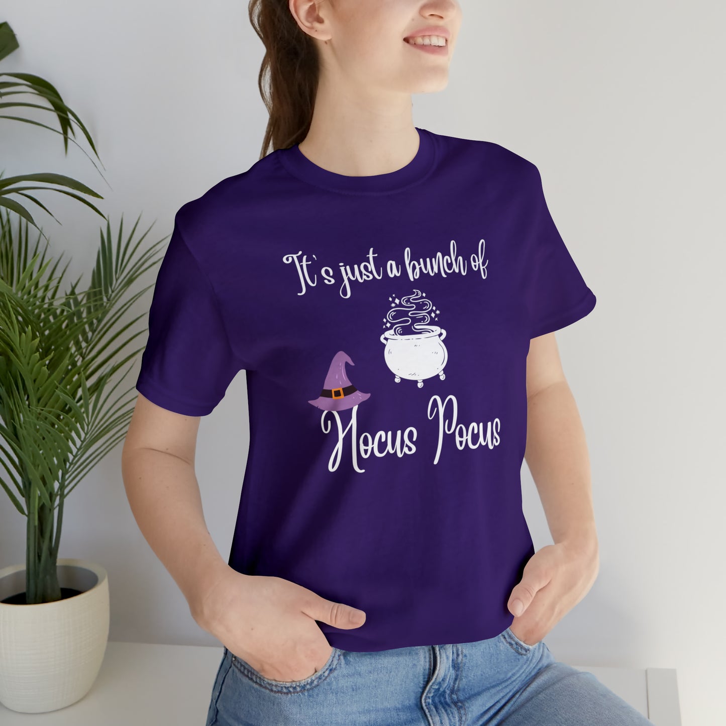 "It's Just a Bunch of Hocus Pocus" T-shirt | Perfect Gift for Women Who Love Halloween | Comfortable and Trendy Halloween Apparel | Halloween Shirts With Sayings for Moms