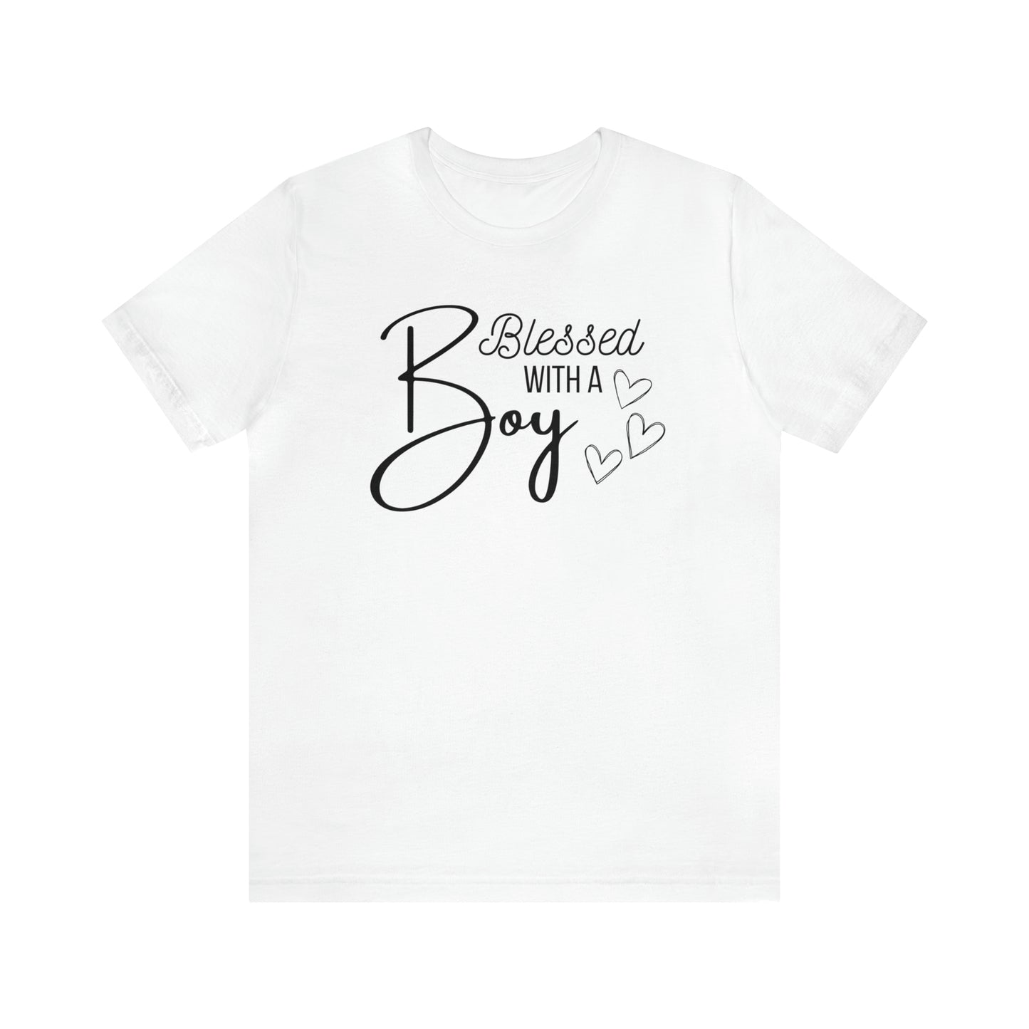 "Blessed With a Boy" T-Shirt | Perfect Gift for Moms of Boys | Cute and Trendy Mom Fashion | Mother's Day Gift Ideas | Comfortable Mom Clothing for Everyday Wear | Celebrate Your Mom Life