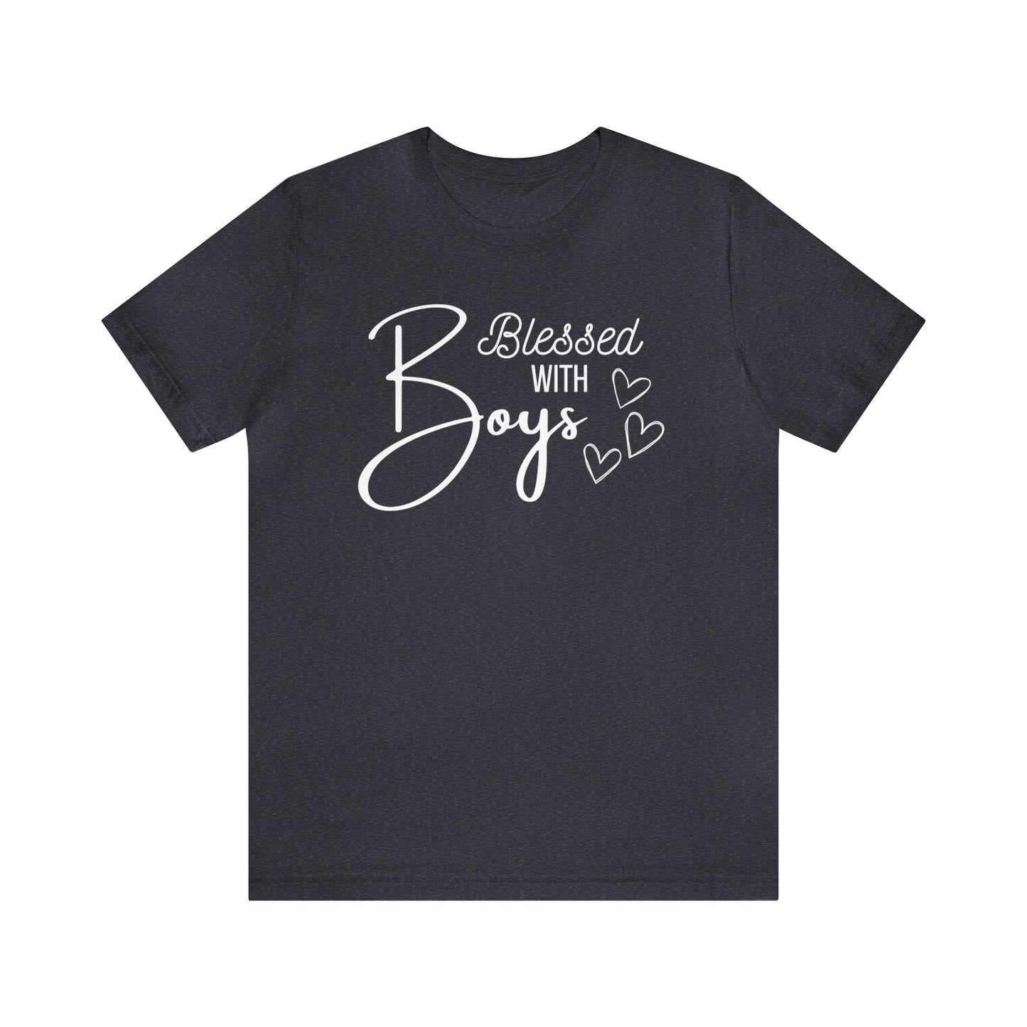 "Blessed With Boys" T-Shirt | Perfect Gift for Moms of Boys | Cute and Trendy Mom Fashion | Unique Mom Tee | Mother's Day Gift Ideas | Comfortable Mom Clothing for Everyday Wear | Celebrate Your Supermom Status with Style