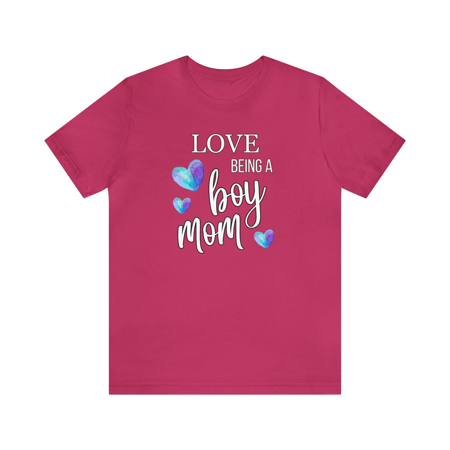 " Love Being A Boy Mom" T-Shirt | Perfect Gift for Moms of Boys | Cute and Trendy Mom Fashion | Mother's Day Gift Ideas | Comfortable Mom Clothing for Everyday Wear | Celebrate Your Supermom Status with Style | Perfect Birthday Gift for Mom