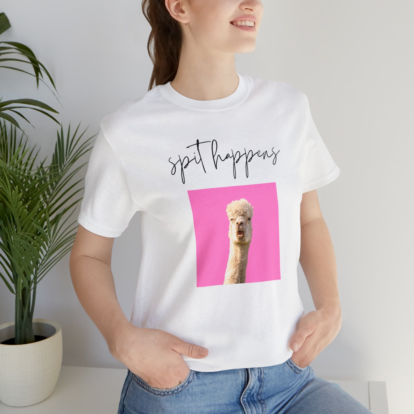 "Spit Happens" T-Shirt | Sarcastic Mom Shirt| Gift for Her | Sarcasm Shirt | Humorous Women's Shirt | Birthday Gifts for Women | Funny Llama Shirt | Funny Shirt for Women | Ladies Shirts | Sarcastic Shirt for Women | Funny Shirt for Friends