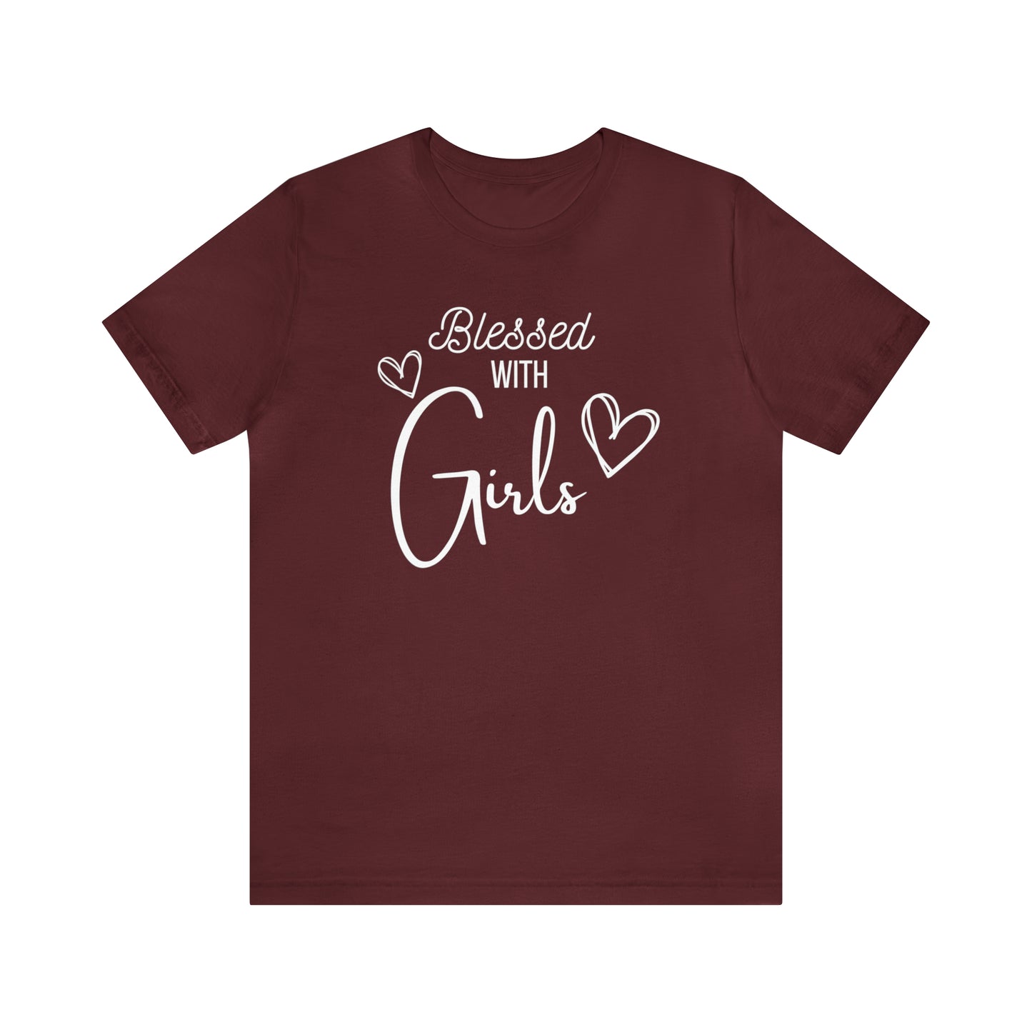 "Blessed With Girls" T-Shirt | Perfect Gift for Moms of Girls | Cute and Trendy Mom Fashion | Unique Mom Tee | Mother's Day Gift Ideas | Comfortable Mom Clothing for Everyday Wear | Celebrate Your Supermom Status with Style