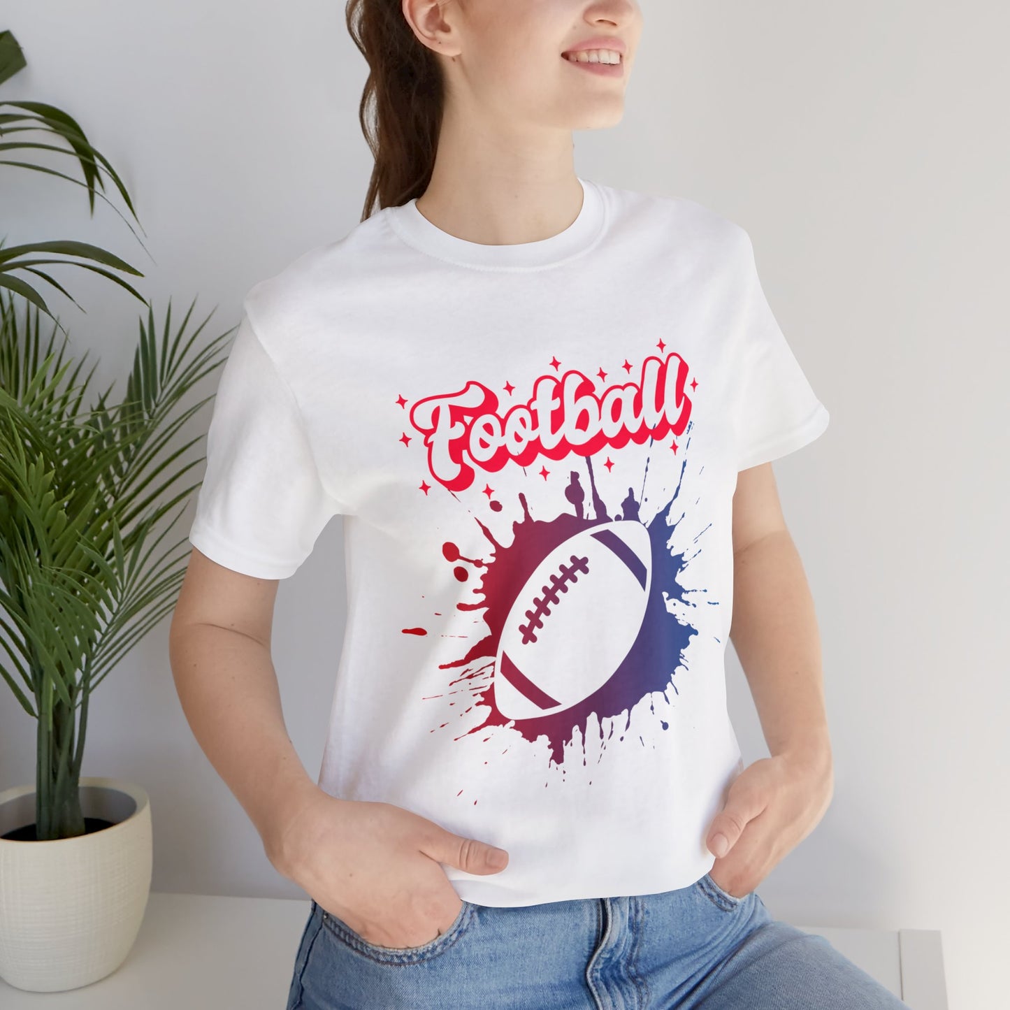 "Football" T-Shirt | Women's Football Apparel | Ladies Football Shirt | Football Mom Tee | Gifts for Female Football Fans | Game Day Shirt for Football | Womens Football Fan Shirt | Trendy Football Shirt