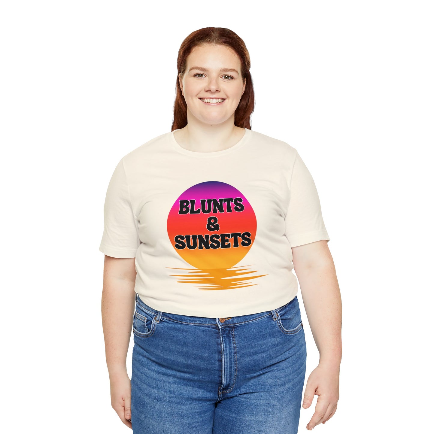 "Blunts & Sunsets" T-Shirt | Funny Ladies Shirt | Gifts for Her | Women's Smoke & Chill Shirt | Carefree Shirt for Women | Birthday Gift Ideas for Women | Humorous Women's Tee Shirts | Trendy Women's Apparel | Sunset Shirt for Women