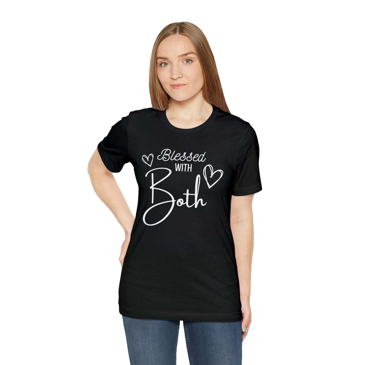 "Blessed With Both" T-Shirt | Perfect Gift for Moms of Boys and Girls | Cute and Trendy Mom Fashion | Mother's Day Gift Ideas | Comfortable Mom Clothing for Everyday Wear | Celebrate Your Supermom Status in Style