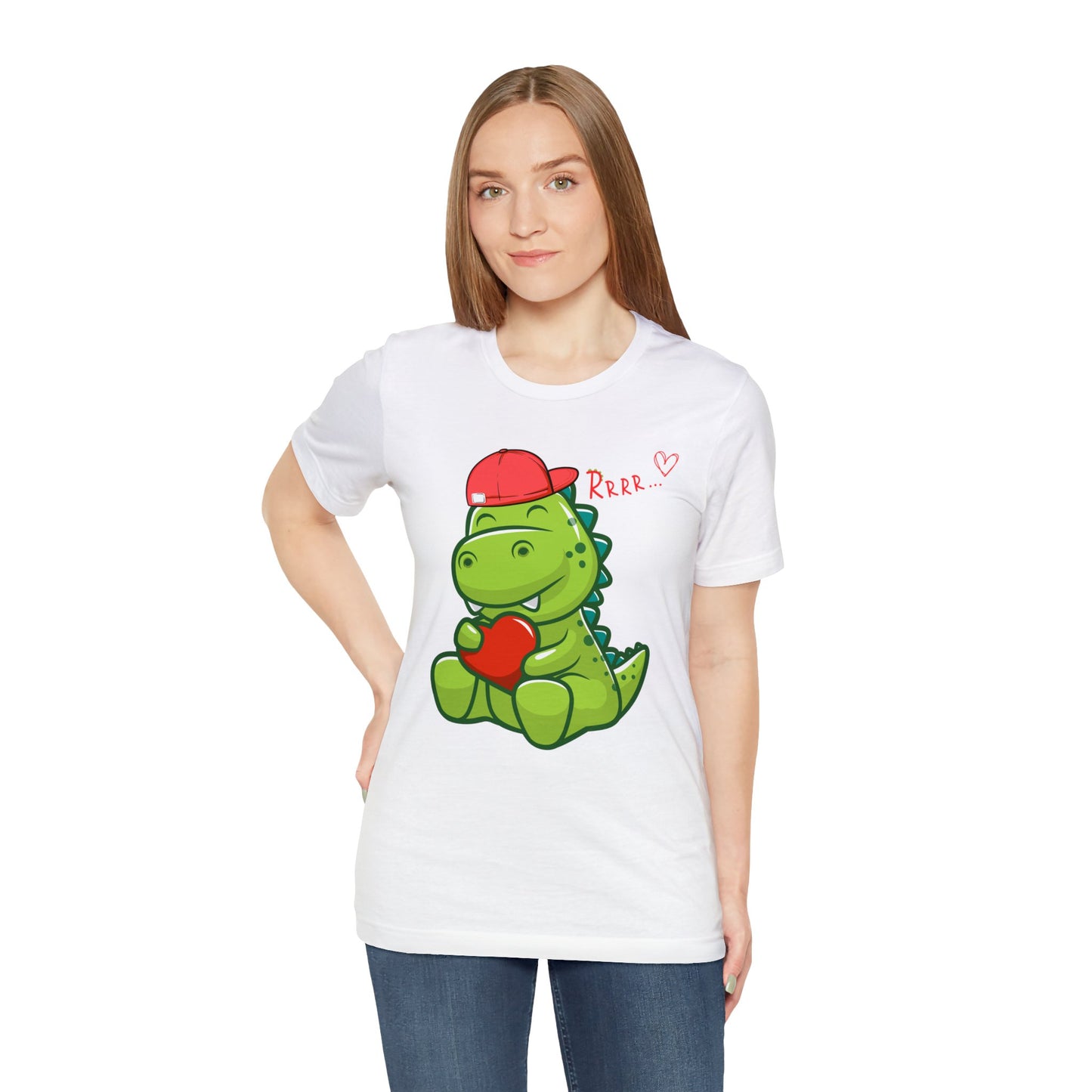 "Valentine's Day Dino" T-Shirt | Women's Valentine's Shirt | Valentine's Day T-shirts for Women | Women's Dino Shirt | Valentines Gift Ideas for Mom | Valentine's Dino Shirt