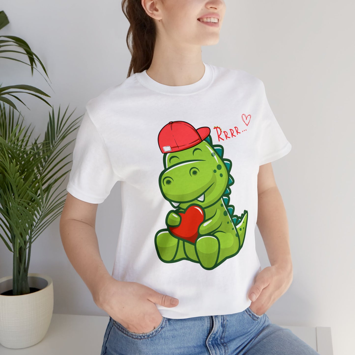 "Valentine's Day Dino" T-Shirt | Women's Valentine's Shirt | Valentine's Day T-shirts for Women | Women's Dino Shirt | Valentines Gift Ideas for Mom | Valentine's Dino Shirt