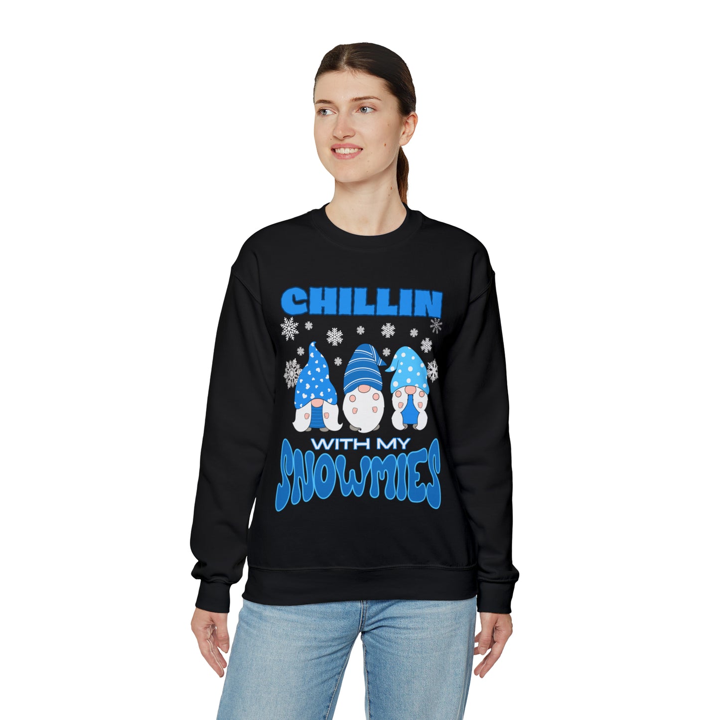 "Chillin With My Snowmies" Sweatshirt | Womens Christmas Sweater | Funny Holiday Sweatshirt | Ladies Holiday Sweatershirt