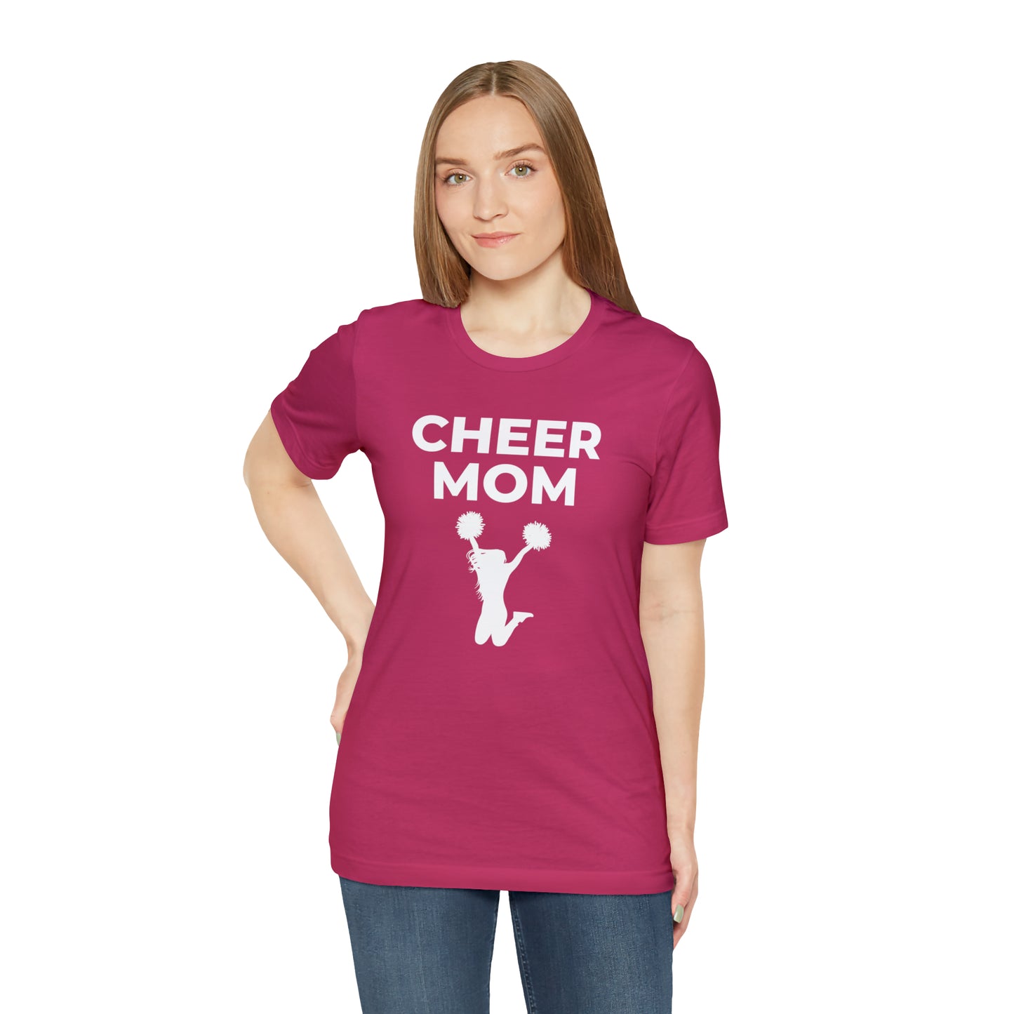 "Cheer Mom" T-Shirt | Cheerleader Mom Shirt | Proud Cheer Mom Tee | Mother's Day Gift Ideas for Mom | Cheer Mom Apparel | Trendy and Comfortable Cheer Mom Gear | Cheer Mom Shirt