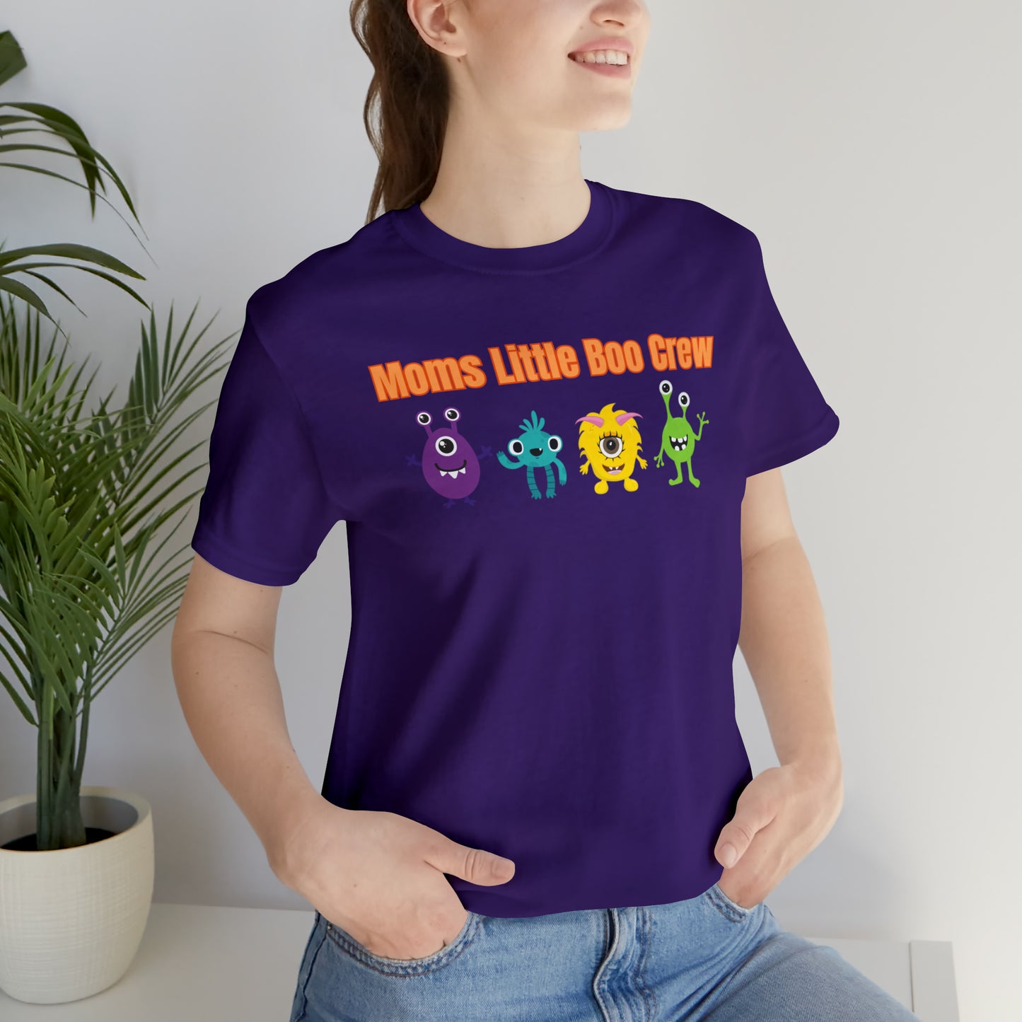 "Moms Little Boo Crew 4" T-shirt | Mom of 4 Halloween Shirt | Mama Halloween Shirt | Trendy Halloween Apparel | Funny Halloween T-Shirts for Moms | Monster Halloween Mom Shirt | Witchy Mom Shirt | Birthday Gift Ideas for Moms that Love Halloween