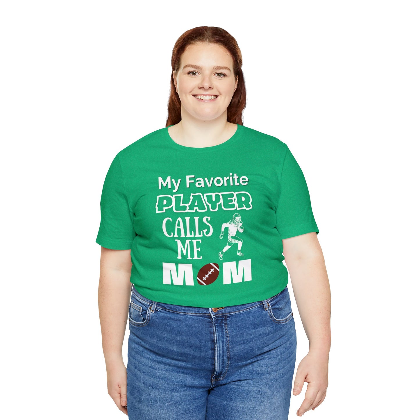 "My Favorite Player Calls Me Mom" T-Shirt | Football Mom Shirt | Perfect Gift for Sports Moms | Trendy Mom Apparel | Unique Mom Tee | Mother's Day Gift Ideas | Comfortable Mom Clothing for Game Day | Football Mama Shirt | Mom Sports Apparel