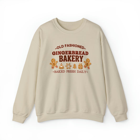 Old Fashioned Gingerbread Bakery" Sweatshirt | Ladies Festive Sweatshirt | Christmas Season Sweatshirt for Women | Womens Holiday Sweatshirt | Christmas Sweater