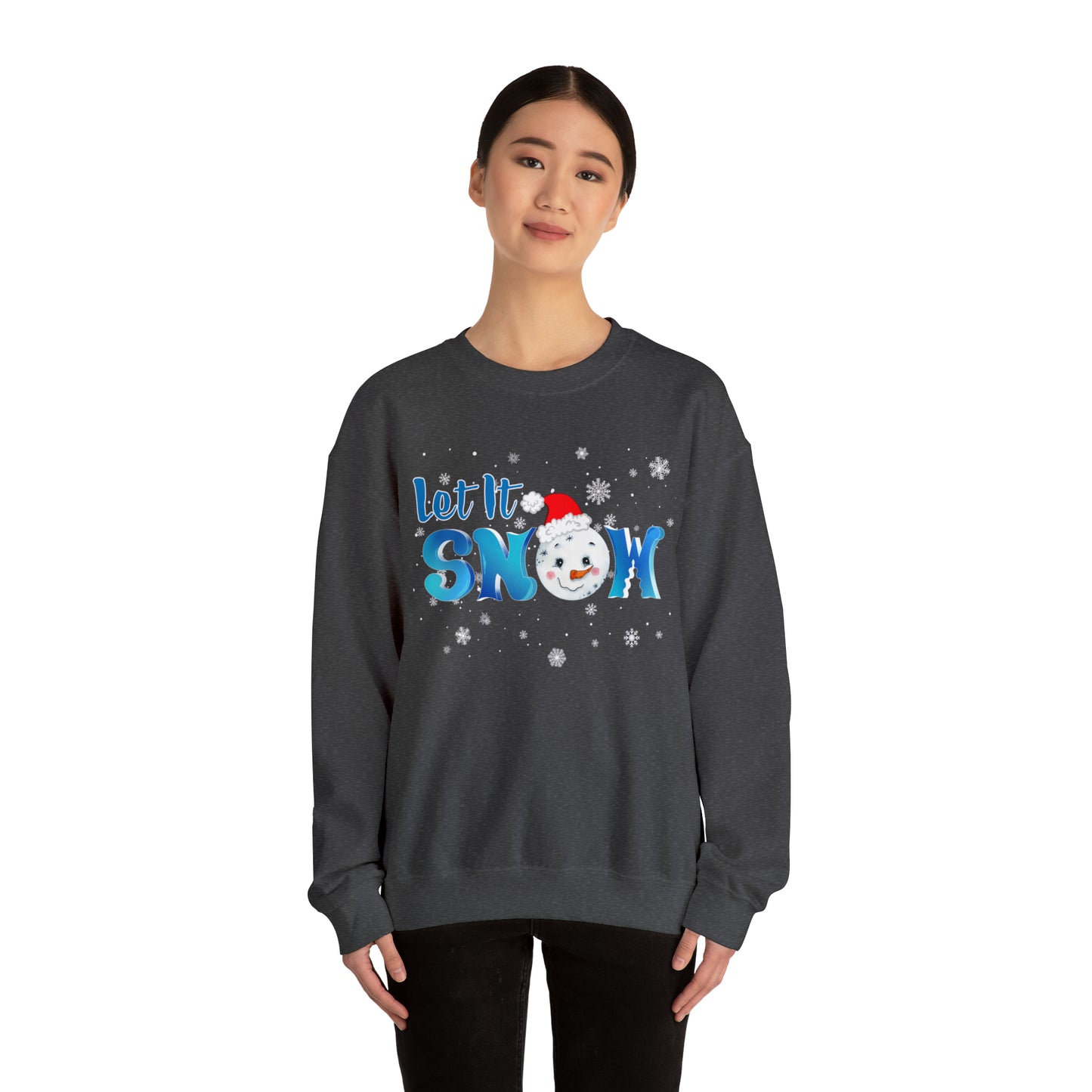 "Let It Snow" Sweatshirt | Festive Sweatshirt for Women | Ladies Christmas Sweatshirt | Womens Christmas Sweater | Womens Winter Graphic Sweatshirt | Snow Sweatshirt for Moms