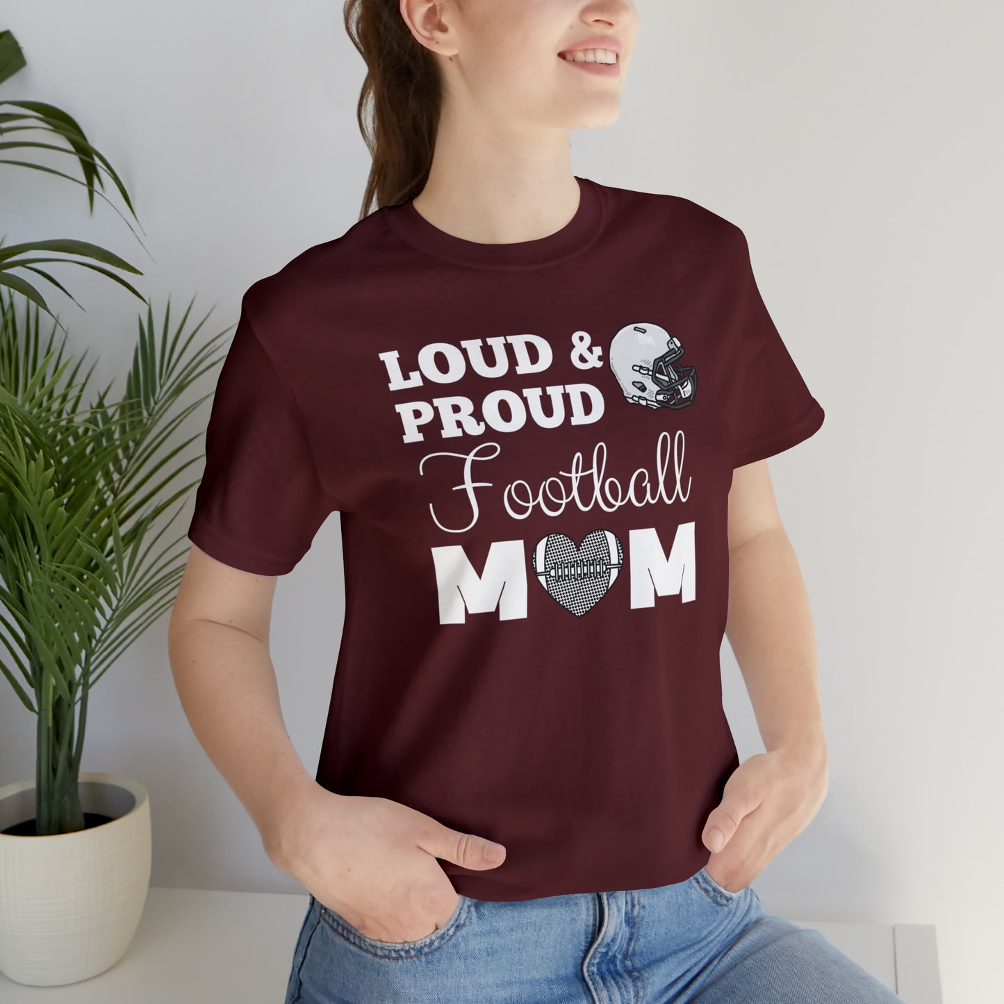 "Loud & Proud Football Mom" T-Shirt | Perfect Gift for Sports Moms | Cute and Trendy Mom Fashion | Unique Mom Tee | Mother's Day Gift Ideas | Football Mom Shirt | Comfortable Mom Clothing for Game Day | Cute Football Mom Shirt