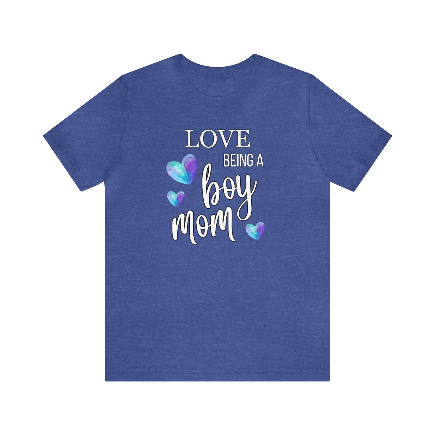 " Love Being A Boy Mom" T-Shirt | Perfect Gift for Moms of Boys | Cute and Trendy Mom Fashion | Mother's Day Gift Ideas | Comfortable Mom Clothing for Everyday Wear | Celebrate Your Supermom Status with Style | Perfect Birthday Gift for Mom