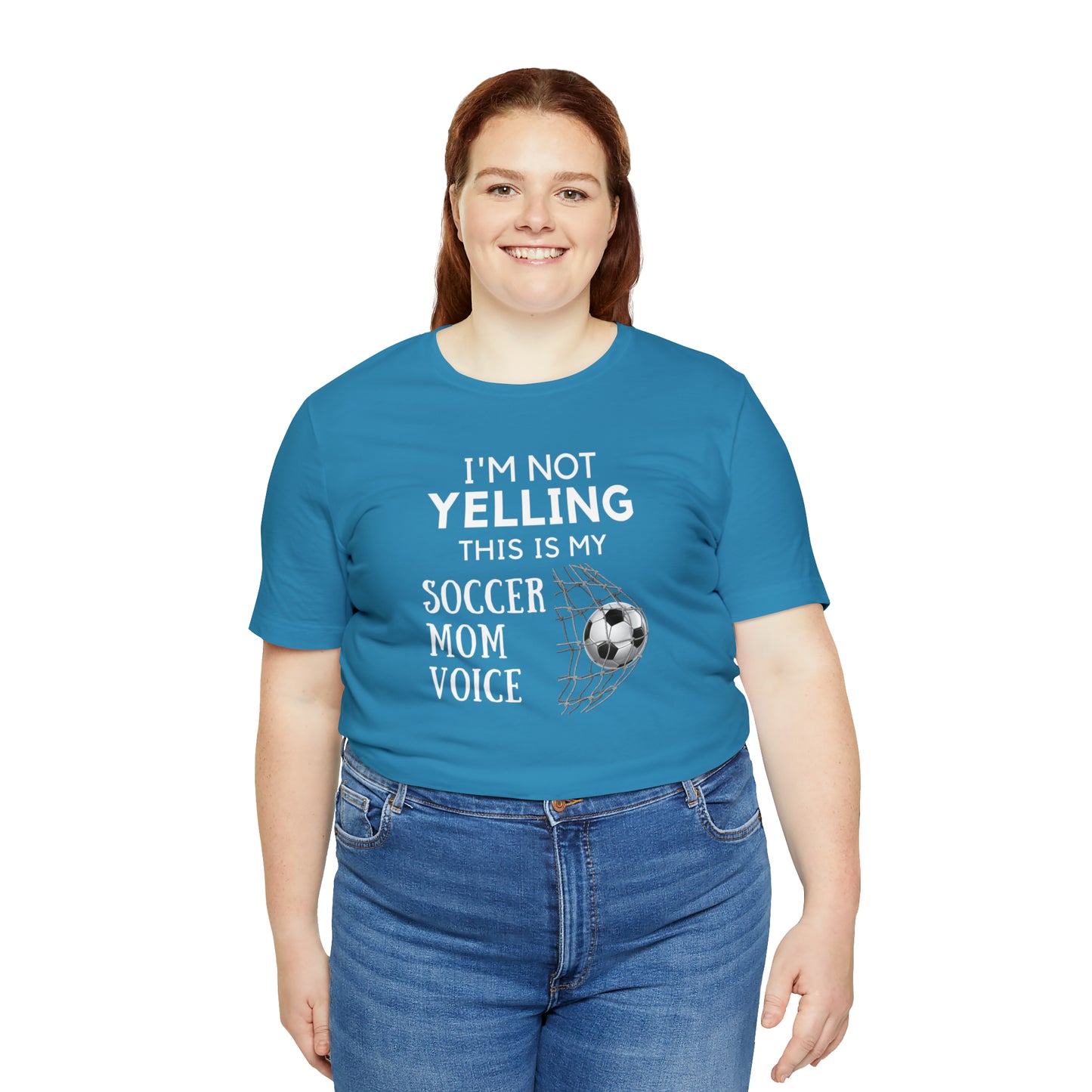 "I'm Not Yelling This is My Soccer Mom Voice" T-Shirt | Soccer Mama Shirt | Perfect Gift for Soccer Moms | Trendy Soccer Mom Apparel | Soccer Mom Tee | Soccer Mom Shirt | Mother's Day Gift Ideas for Mom | Soccer Mama Apparel