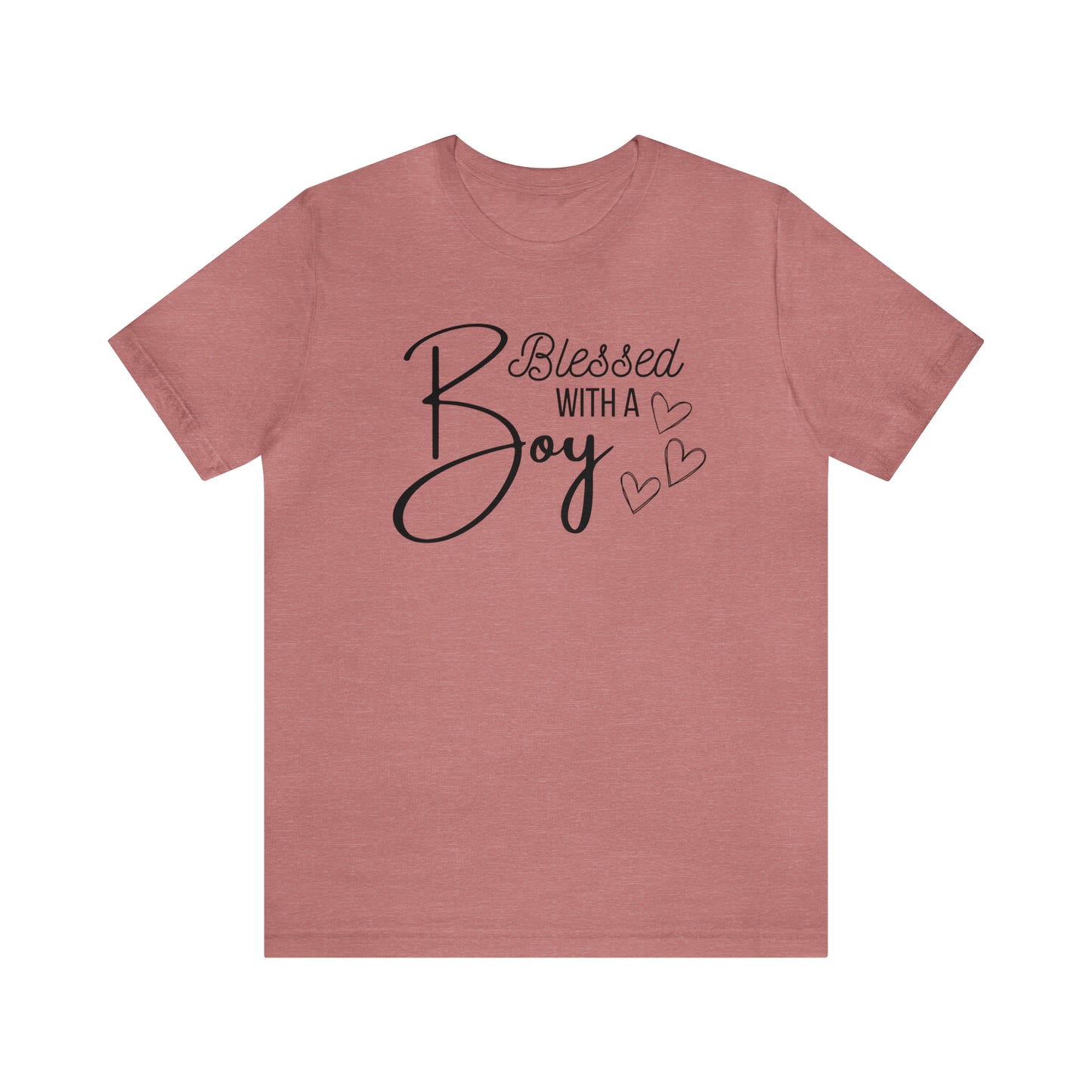 "Blessed With a Boy" T-Shirt | Perfect Gift for Moms of Boys | Cute and Trendy Mom Fashion | Mother's Day Gift Ideas | Comfortable Mom Clothing for Everyday Wear | Celebrate Your Mom Life