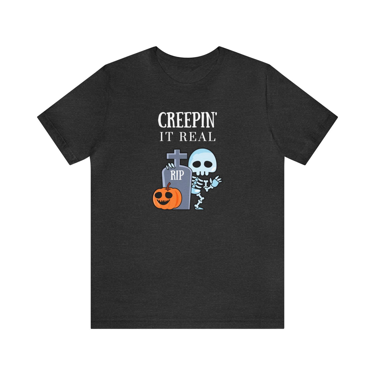 "Creepin' It Real" T-shirt | Halloween Mom Shirt | Gift Ideas for Women Who Love Halloween | Trendy Halloween Apparel | Halloween Shirts With Sayings for Moms | Cute Halloween Shirt