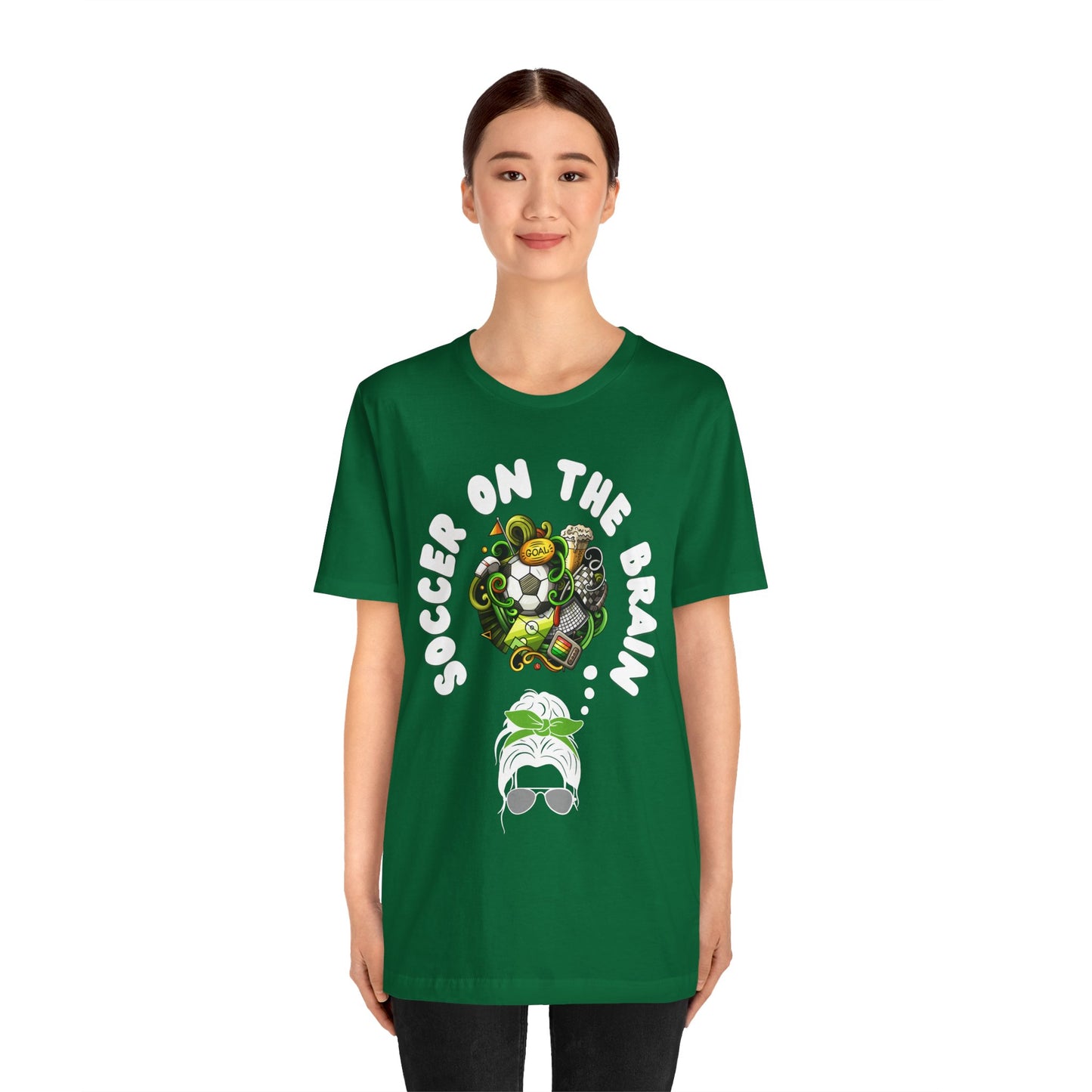 "Soccer on the Brain" T-Shirt | Soccer Mom Shirt for Game Day | Trendy Soccer Mama Tee | Soccer Graphic Tee Shirt | Christmas Gift Ideas for Moms | Soccer Mom Apparel