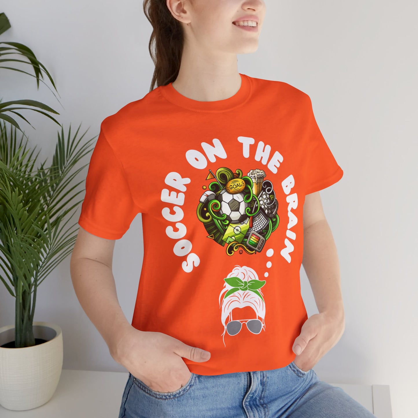 "Soccer on the Brain" T-Shirt | Soccer Mom Shirt for Game Day | Trendy Soccer Mama Tee | Soccer Graphic Tee Shirt | Christmas Gift Ideas for Moms | Soccer Mom Apparel