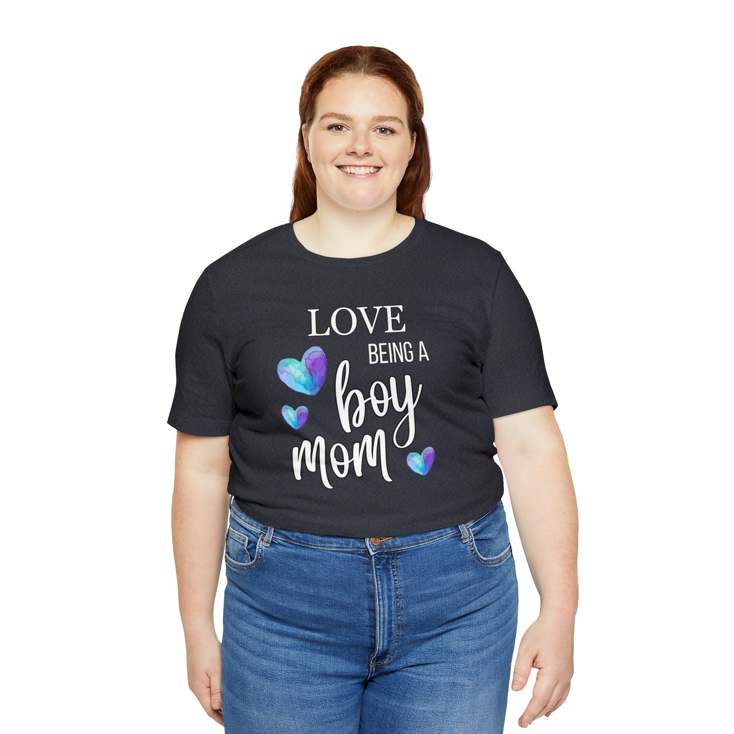 " Love Being A Boy Mom" T-Shirt | Perfect Gift for Moms of Boys | Cute and Trendy Mom Fashion | Mother's Day Gift Ideas | Comfortable Mom Clothing for Everyday Wear | Celebrate Your Supermom Status with Style | Perfect Birthday Gift for Mom