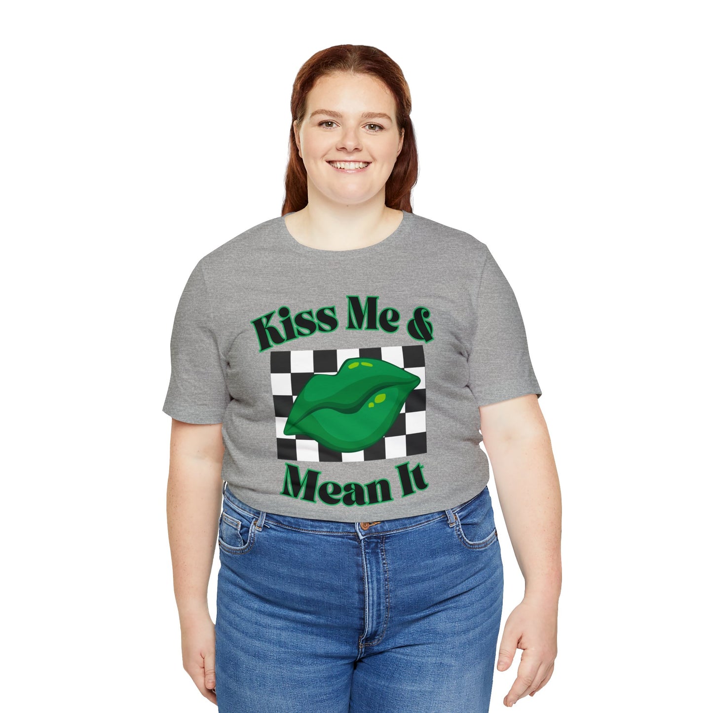 "Kiss Me & Mean It" T-Shirt | Gift Ideas for Women | Women's St. Paddys Day Shirt | Kiss Me Shirt for St. Patricks Day | Ladies Tee for St. Patrick's Day | Irish Womens Tee for St. Patty's Day | Women's St. Patty's Day Shirt