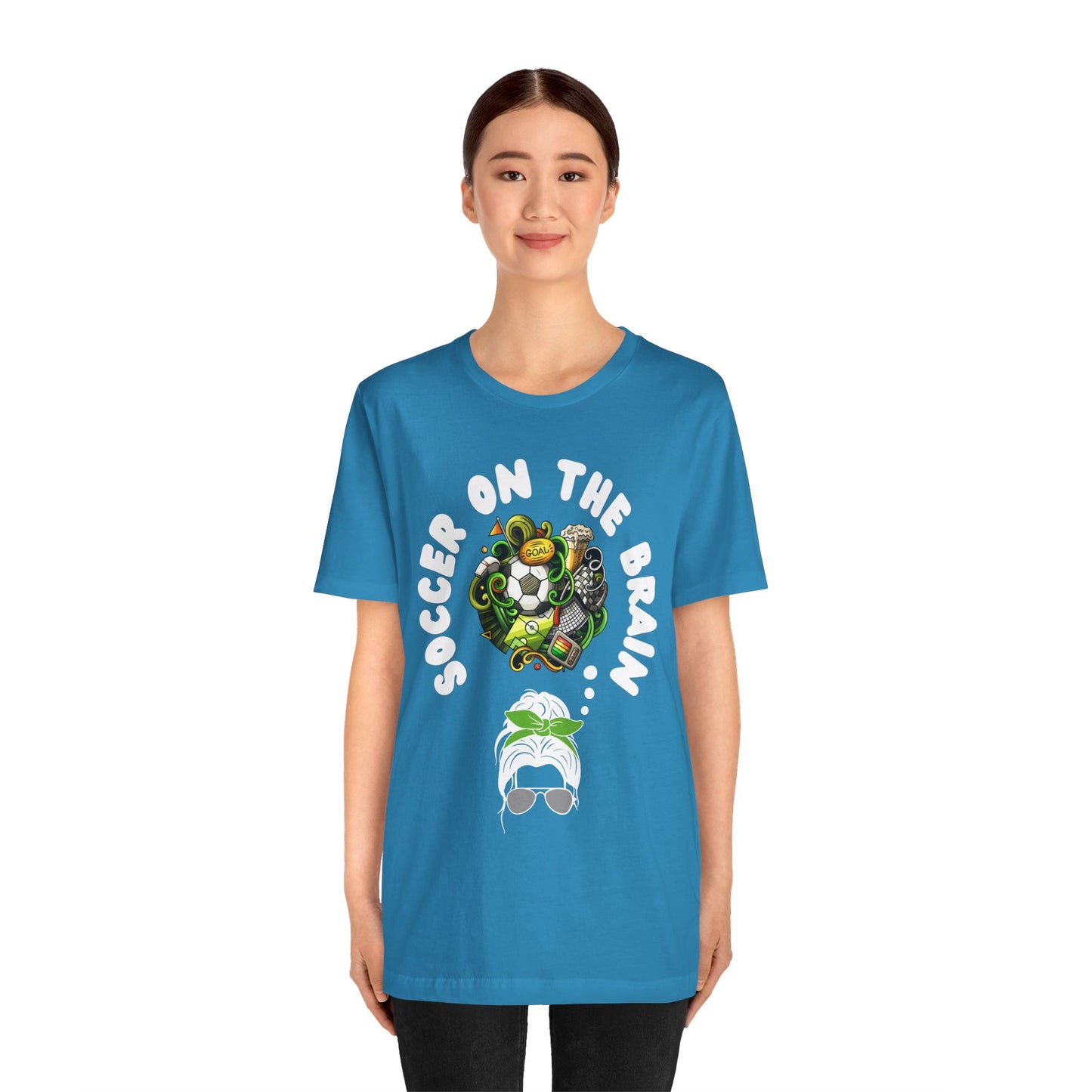 "Soccer on the Brain" T-Shirt | Soccer Mom Shirt for Game Day | Trendy Soccer Mama Tee | Soccer Graphic Tee Shirt | Christmas Gift Ideas for Moms | Soccer Mom Apparel